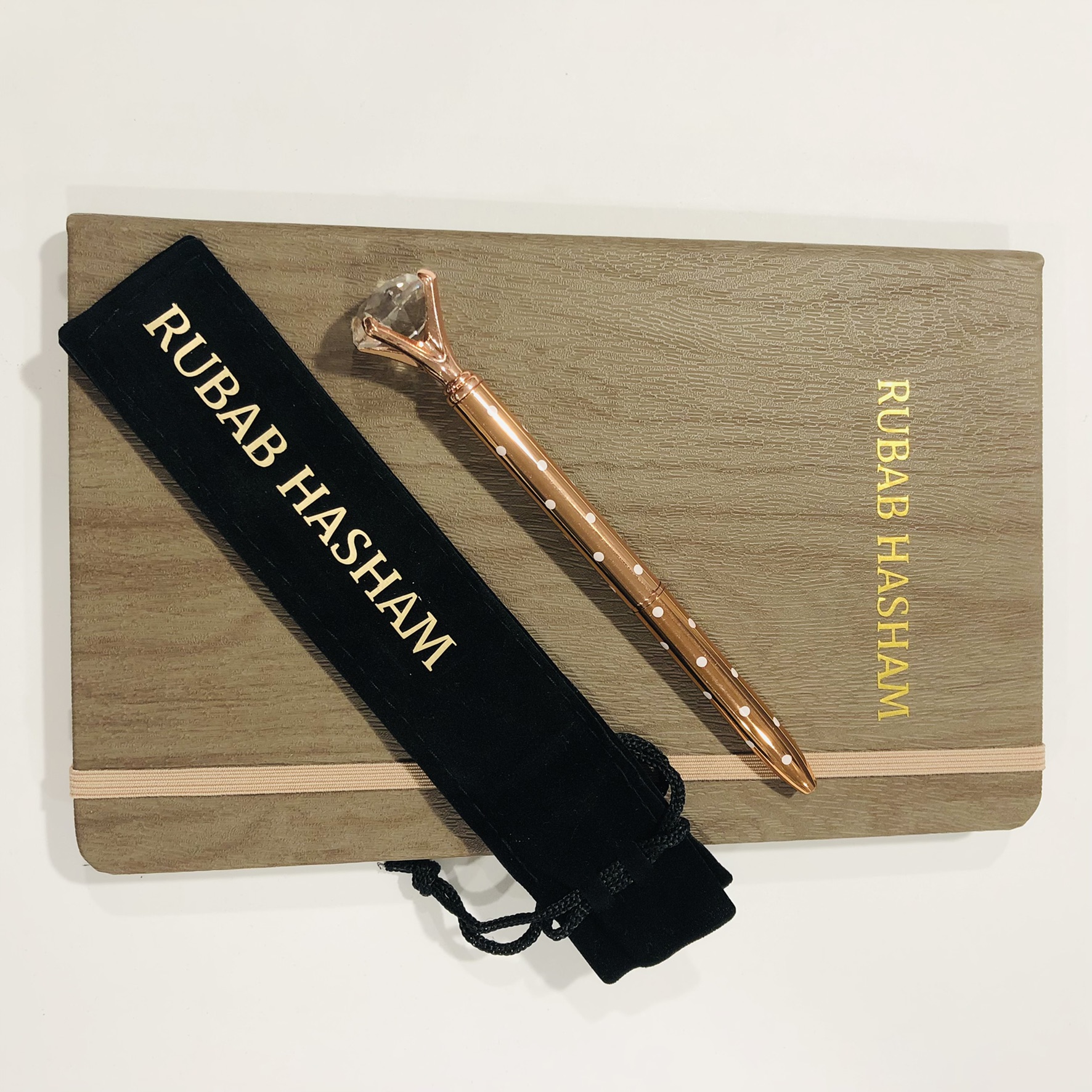 Custom Books with Gold Name and Pens