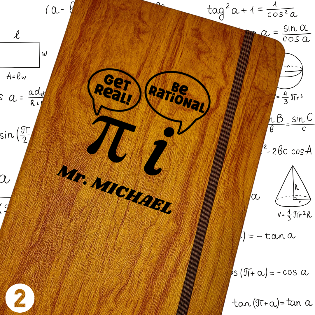 Personalized Funny Math Teacher Journal Gift - Get Real Be Rational