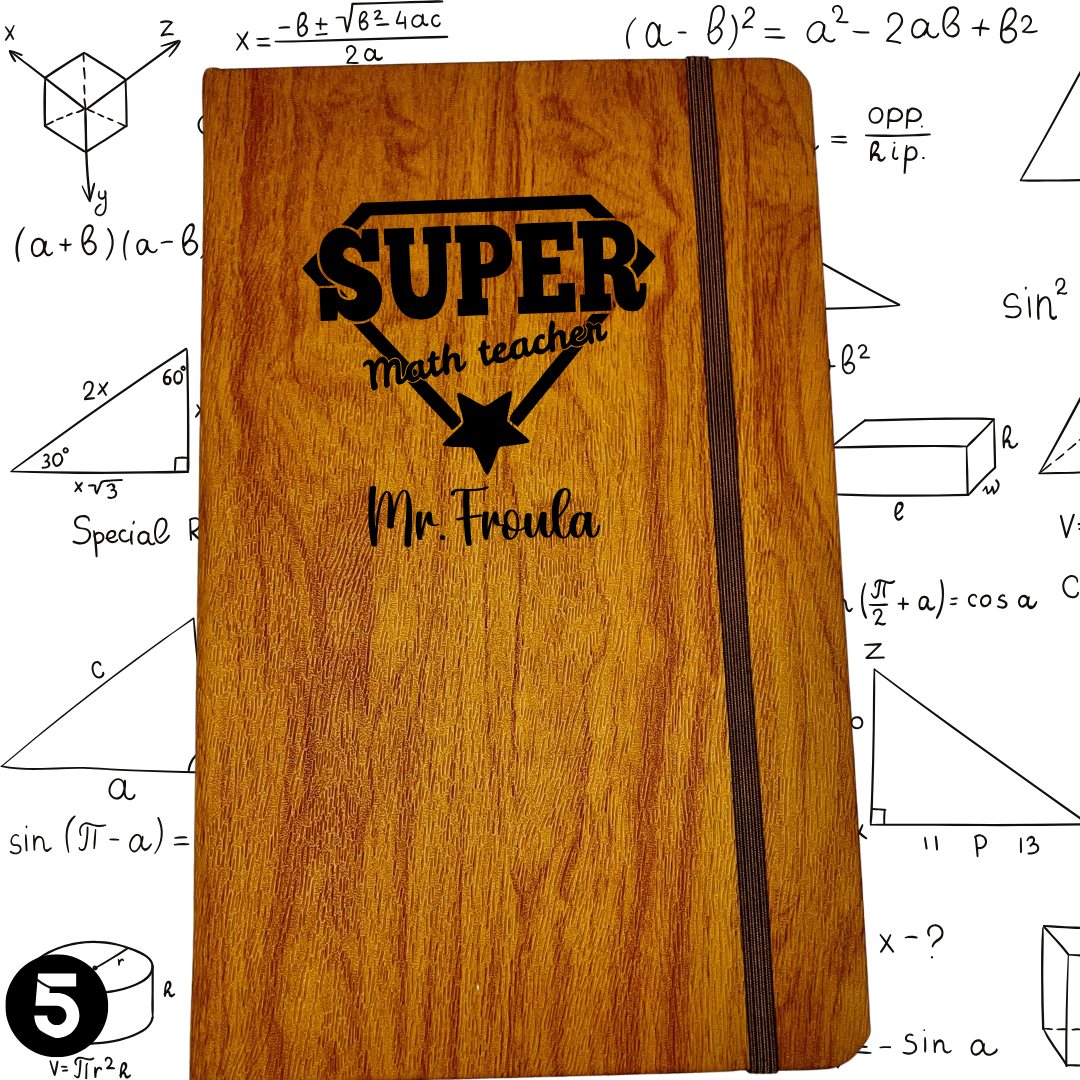 Personalized Funny Math Teacher Journal Gift - Super Math Teacher