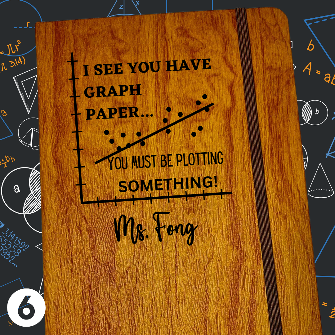 Personalized Funny Math Teacher Journal Gift - Plotting Math Graph Theme