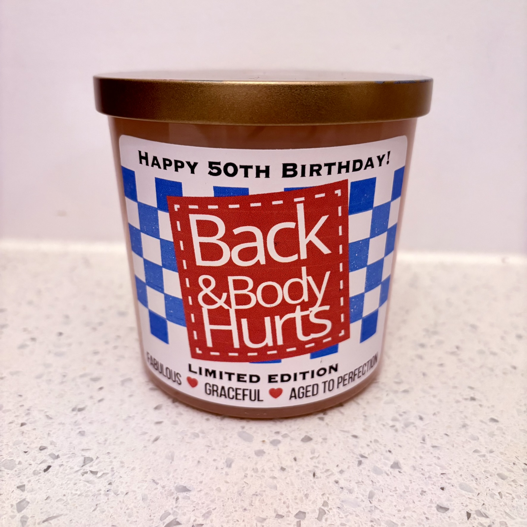 Custom Age Funny Candle Sticker, Back and Body Hurts
