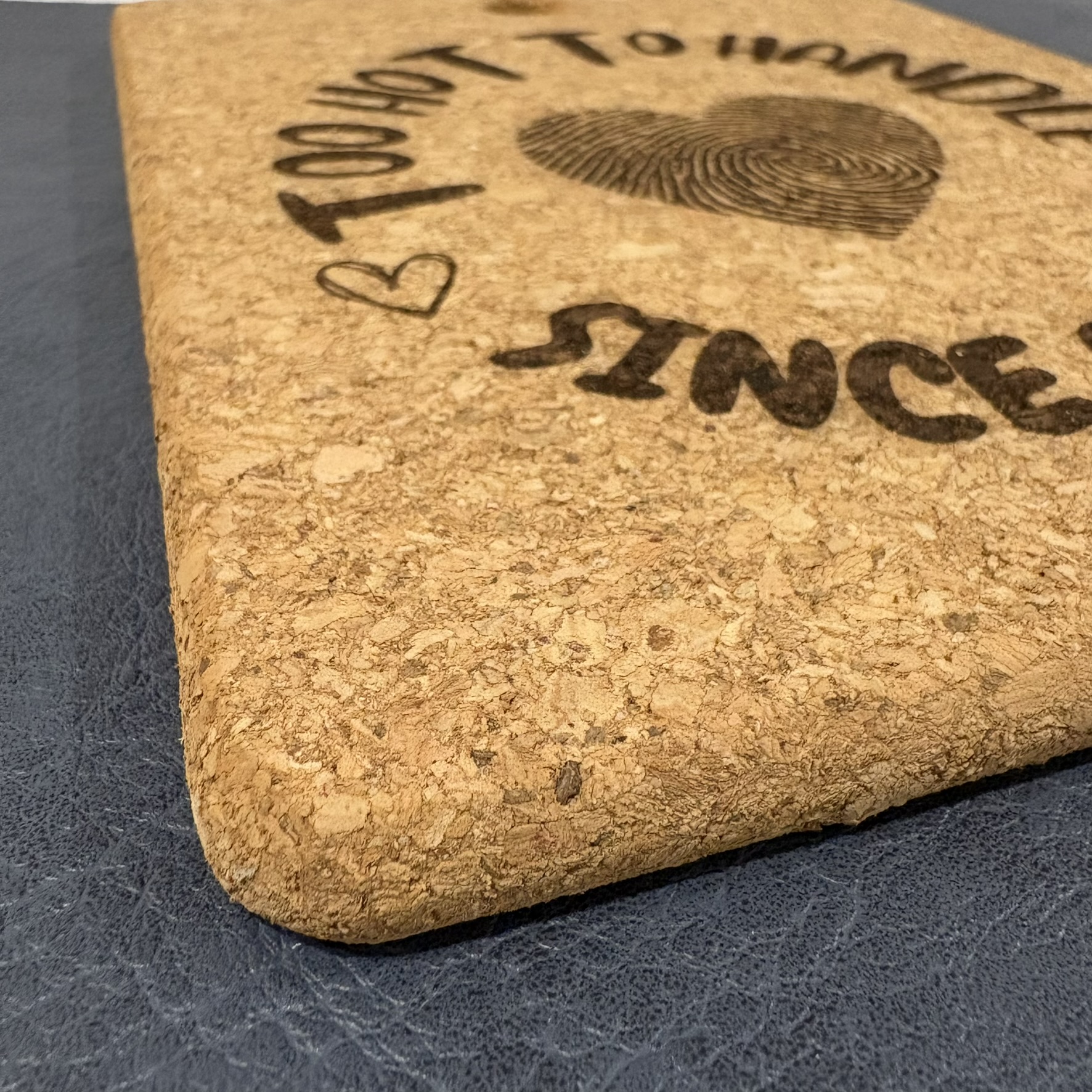 Funny Kitchen Cork Trivet Gift for Anniversary Couple, Hot mat