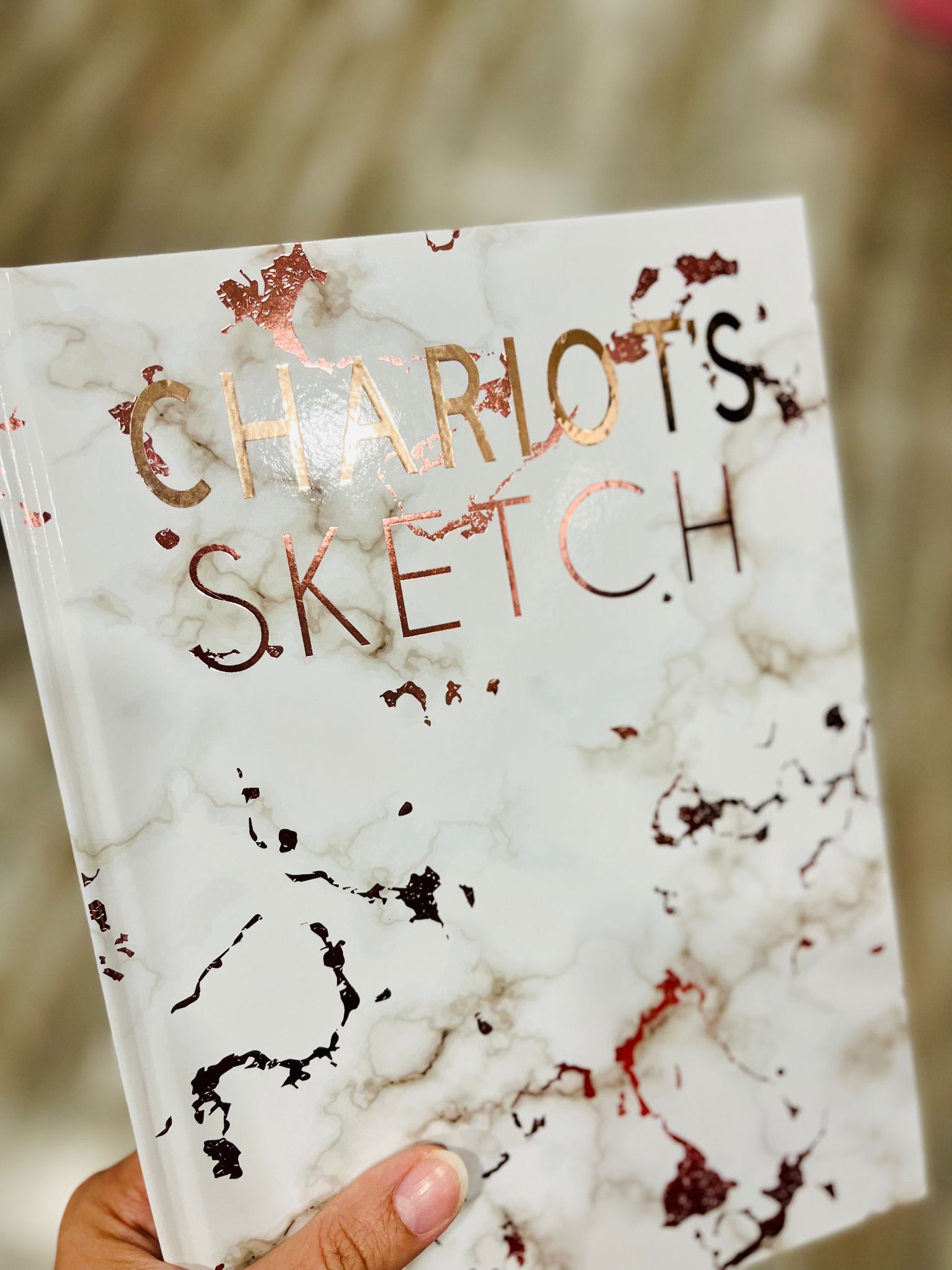 Personalized White Marble Sketchbook, Gold Embossed Drawing Book, Custom Name Vinyl Decal Doodle Book, Personalised Journal Book for her