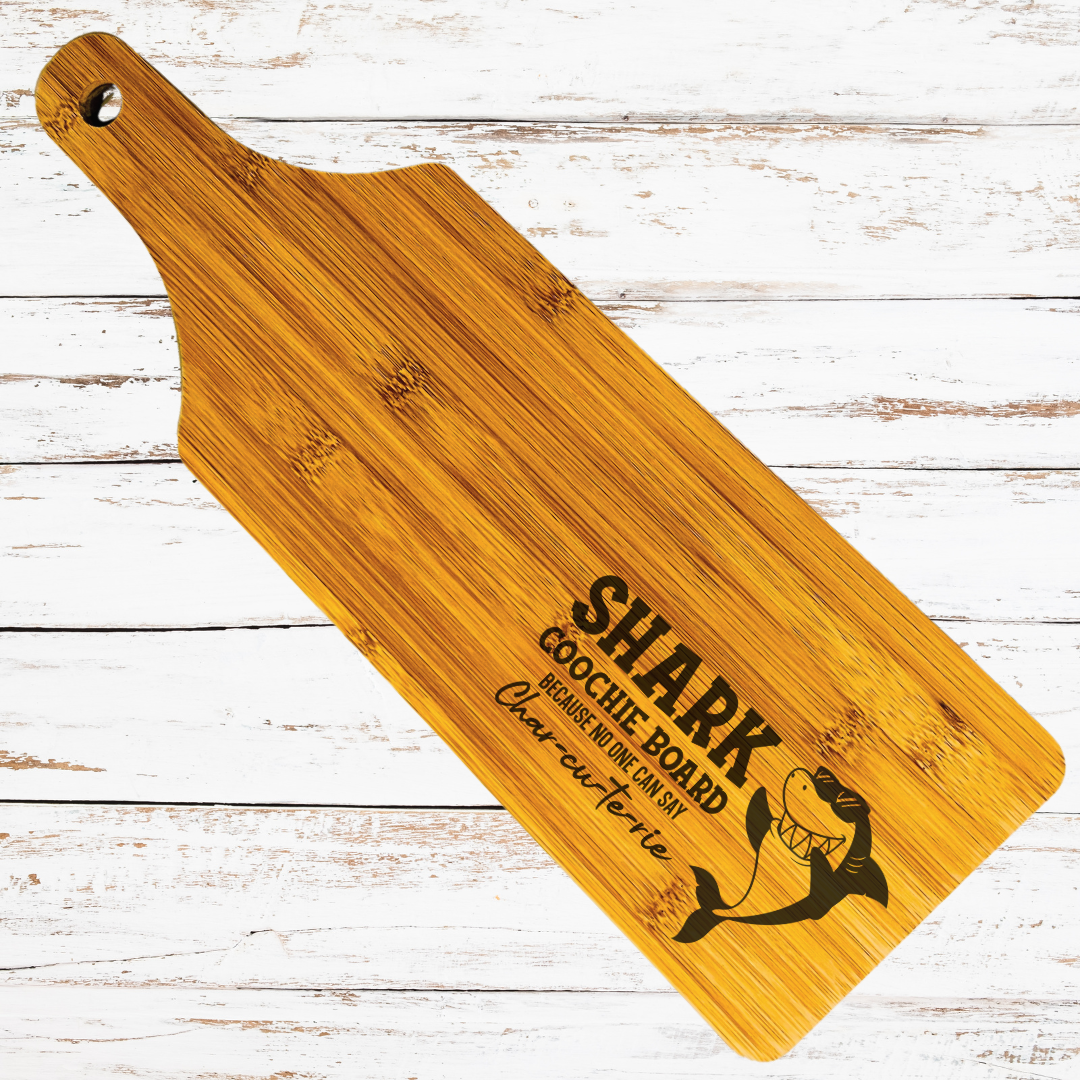 Funny Shark-cuterie Laser Engraved Charcuterie Serving Board Gift