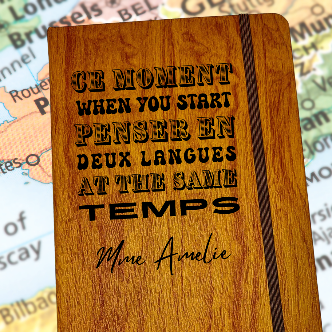 Personalized French Teacher Notebook Gift - The Moment You Start Thinking in French