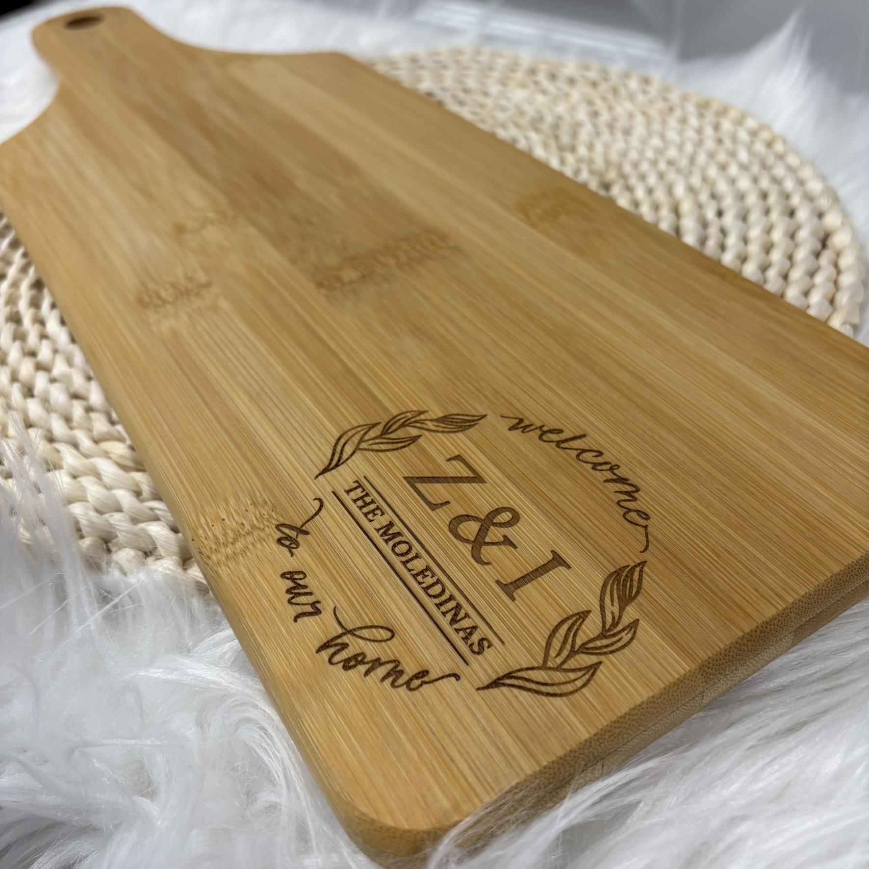 #3 Family Laser Engraved Charcuterie Serving Board Gift