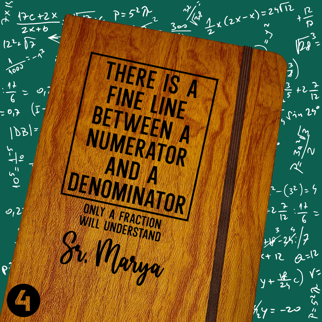 Personalized Funny Math Teacher Journal Gift - Funny Fraction Book