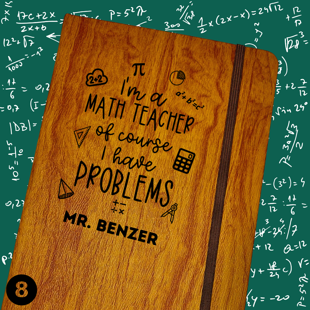 Personalized Funny Math Teacher Journal Gift - Math Teacher Problems