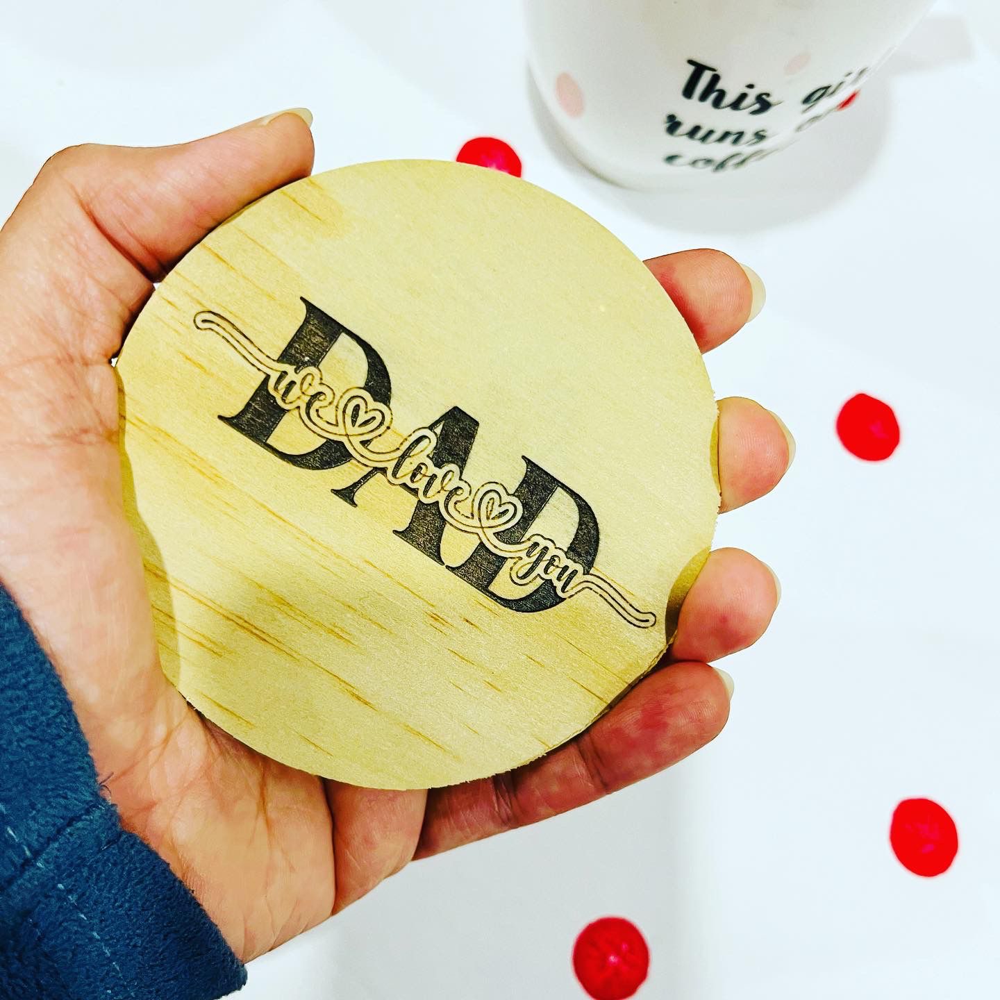 We Love you Dad Coaster for Fathers Day Gift