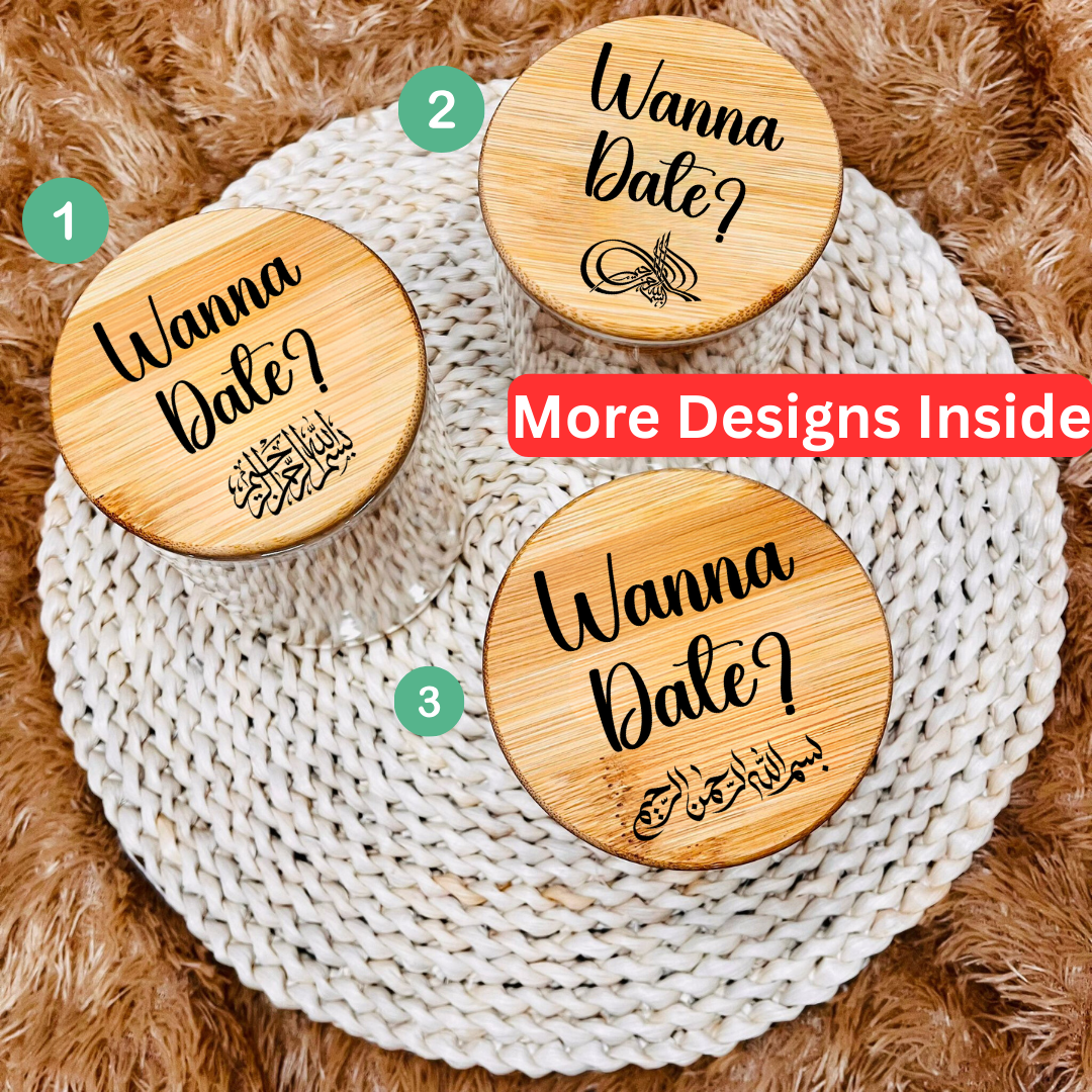 Wanna Date Funny Engraved Jar Gift for Valentines Day, Gift for Mothers Fathers Day, Gift for Ramadan Eid