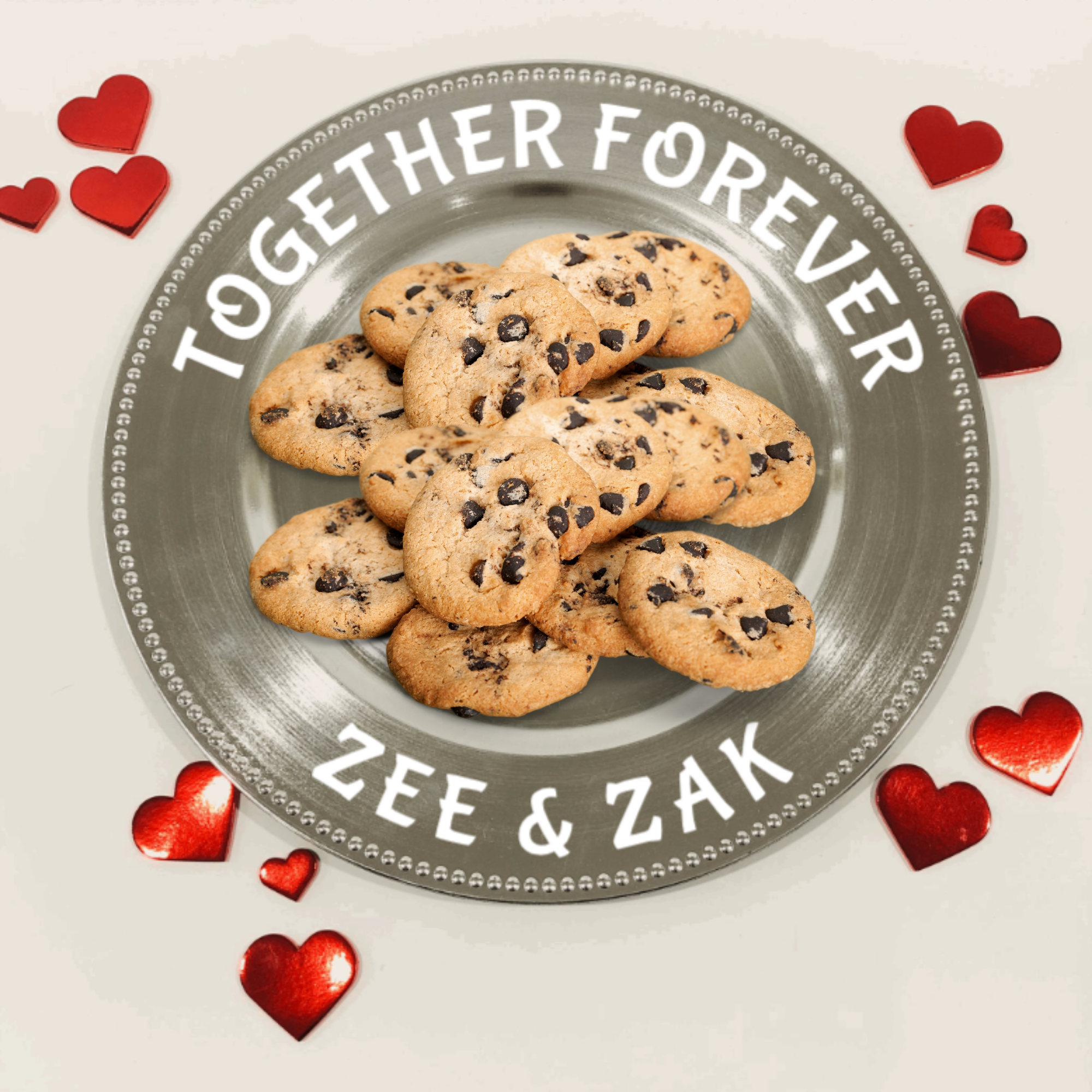 Personalized Together Forever Plate for Valentines Wedding Anniversary