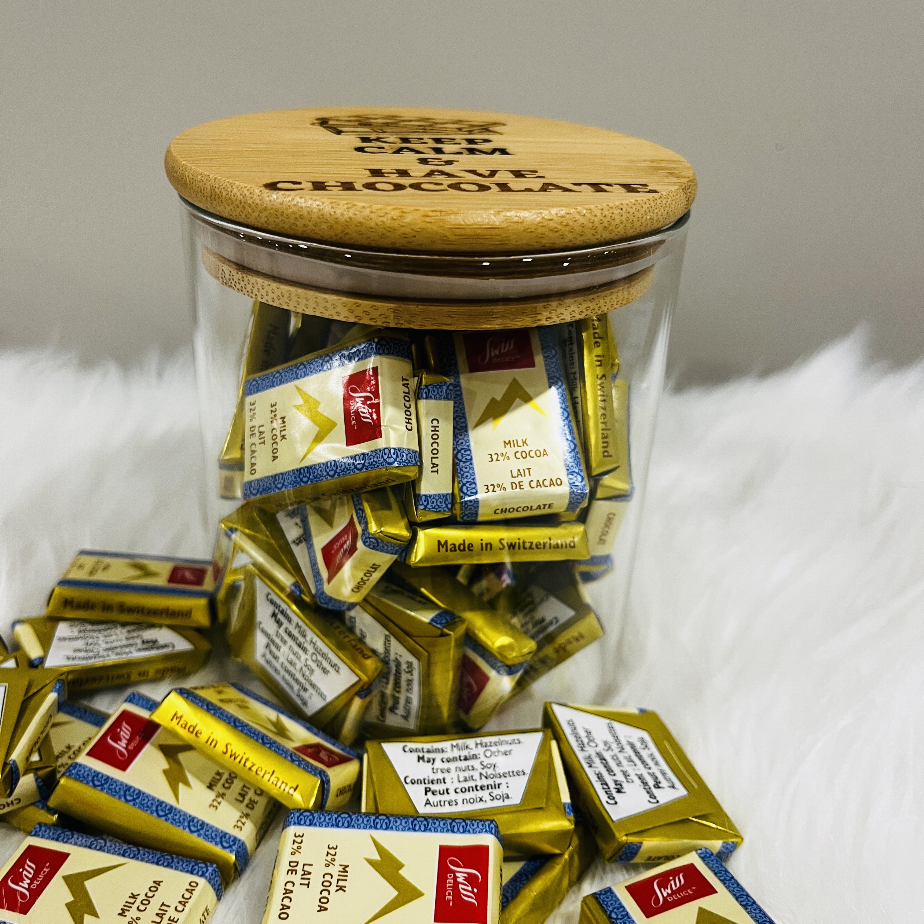 Keep Calm And Have Chocolate Jar Gift for Him, Gift for Coworker, Valentine Gift, Chocolate Lover Gift