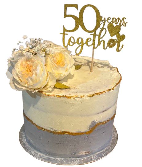 50 Years Together Cake Topper