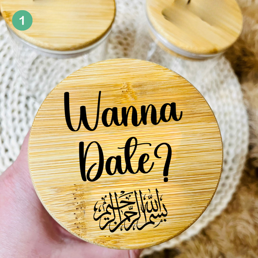 Wanna Date Funny Engraved Jar Gift for Valentines Day, Gift for Mothers Fathers Day, Gift for Ramadan Eid