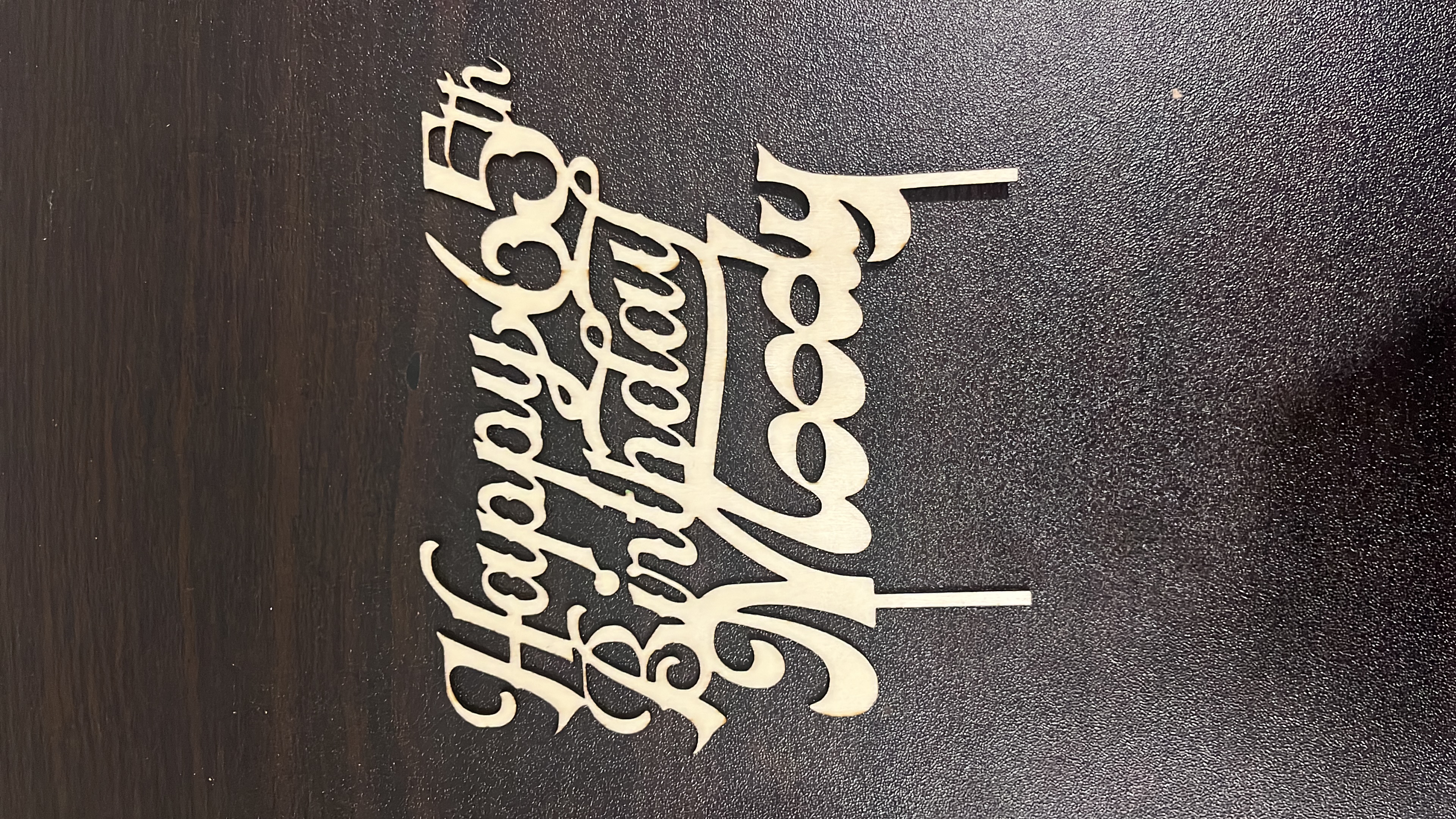 Happy 65th Birthday Cake Topper with Custom Name – Personalized Wooden Laser Cut Cake Decoration