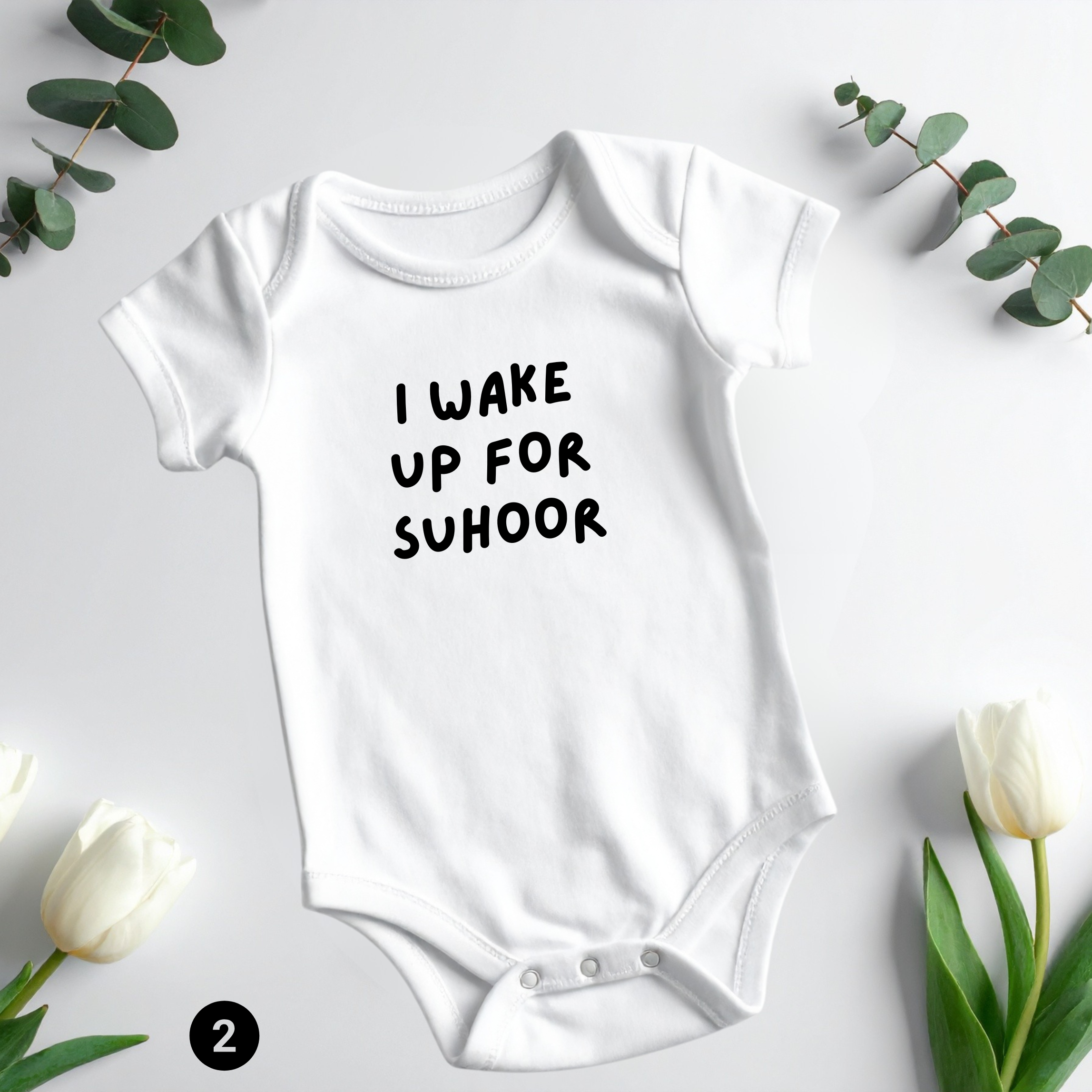 Funny Ramadan Baby Onesie – “Suhoor Alarm On” or “I Wake Up for Suhoor” | Cute Muslim Baby Outfit