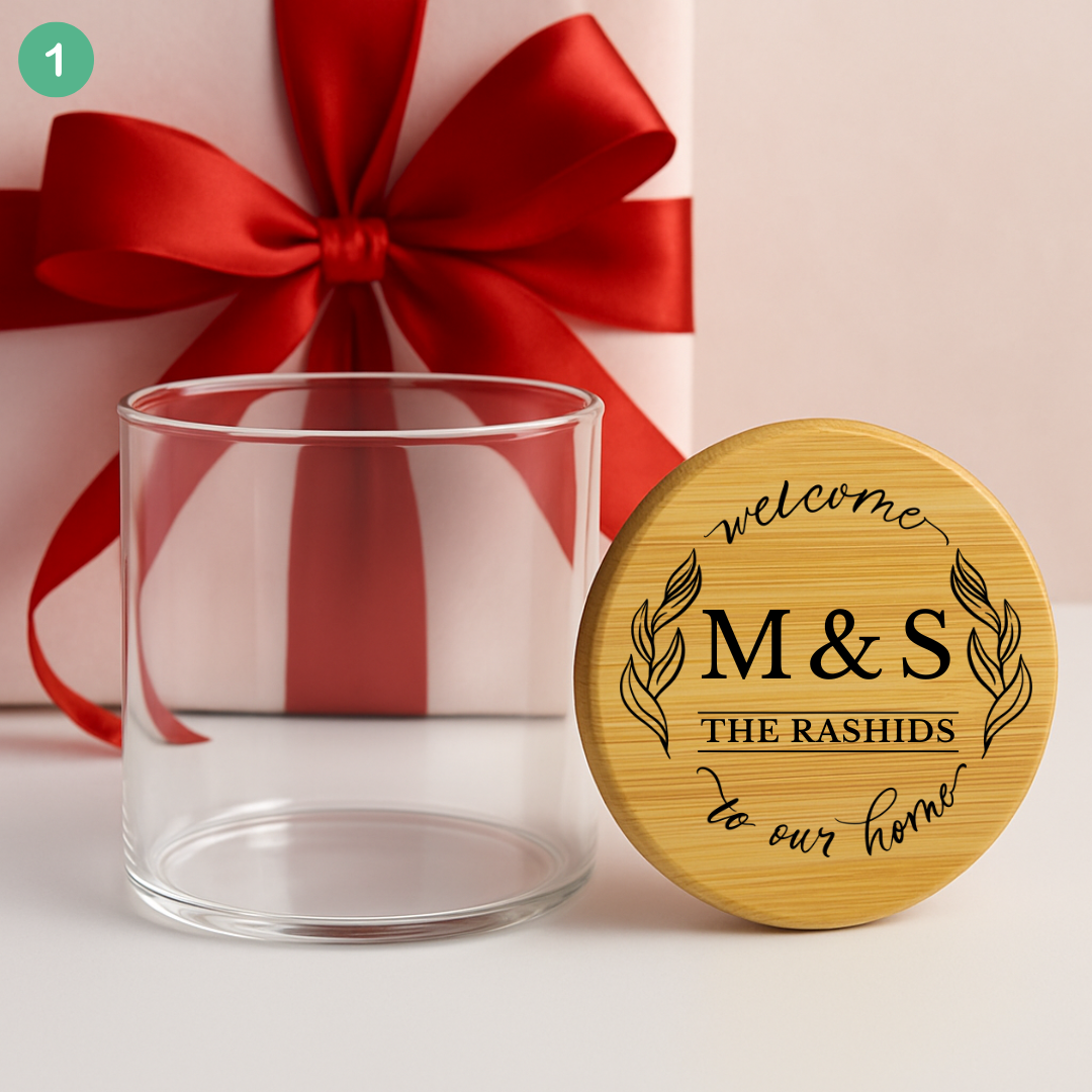 Custom Family Name Engraved Jar Housewarming Gift, New Home Gift, Eid Gift, Christmas Family Gift