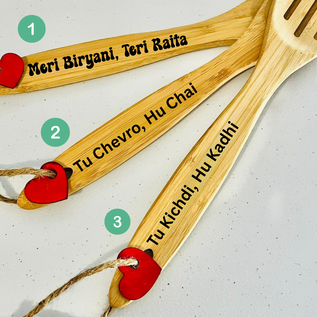 Funny Desi Engraved Wooden Spoons – Valentine’s Couple Gift, Unique Kitchen Decor