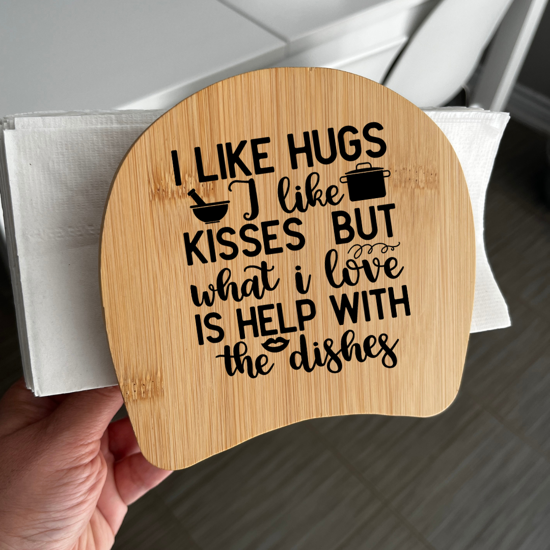 Funny Bamboo Napkin Holder for Mom – Laser-Engraved Wooden Holder for Thanksgiving & Christmas Table Décor