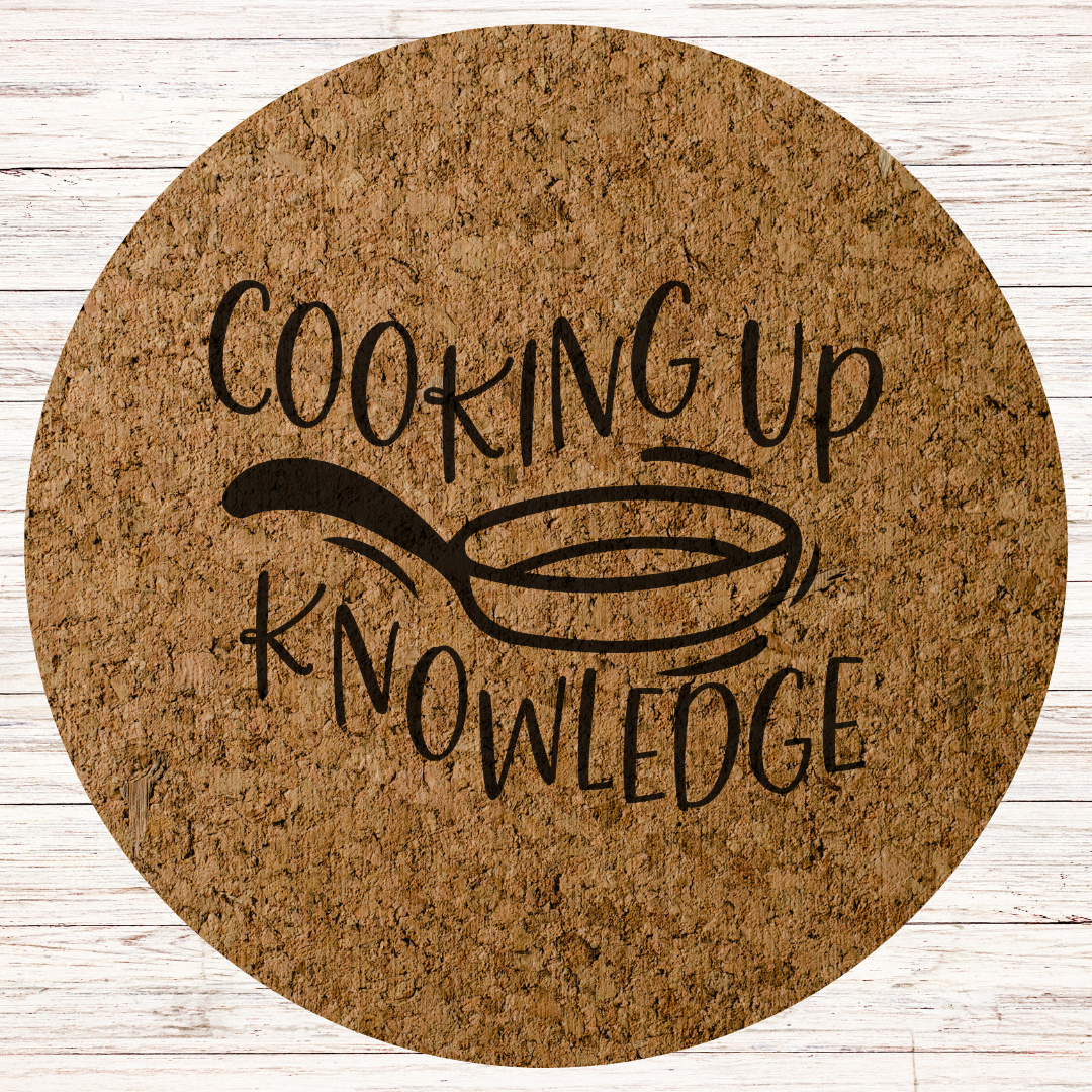 Teacher Engraved Cork Hot Mat Kitchen Gift –  "Cooking up Knowledge" Heat-Resistant Trivet for Kitchen & Dining