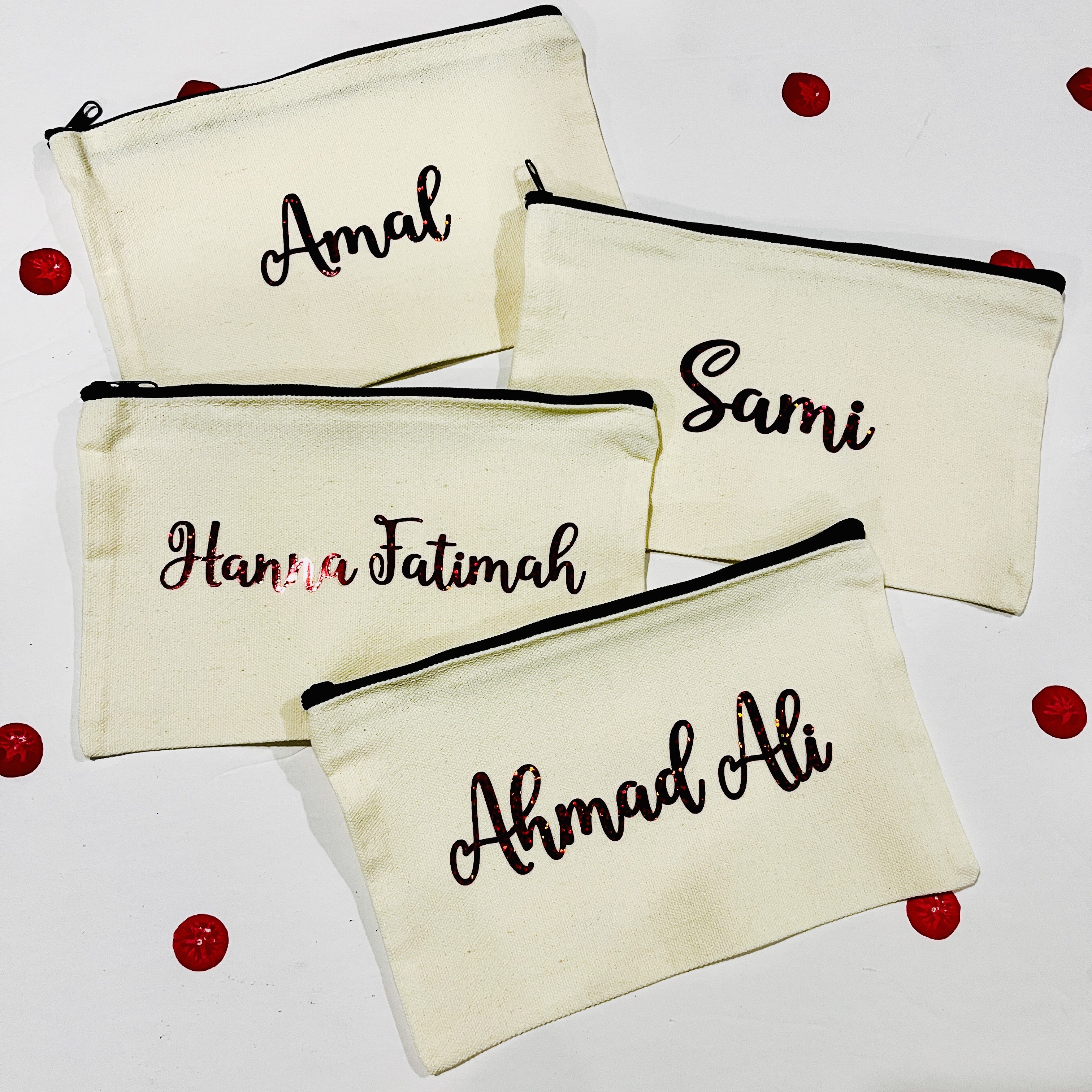 Custom Zipper Canvas Pouch, Cute Pencil Case kids, Personalized Name Pencil Case, Custom Kids Pencil Pouch Bag
