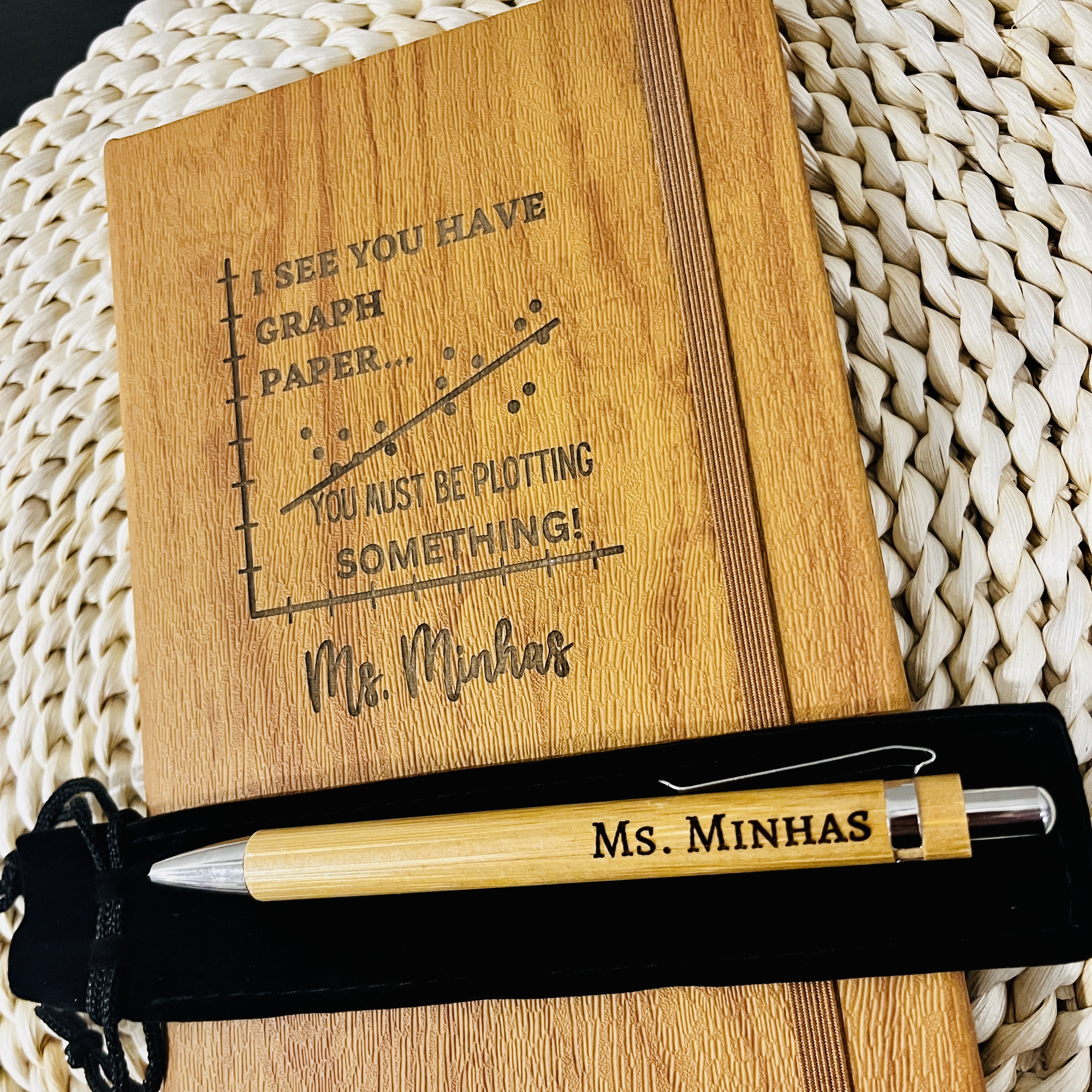 Personalized Funny Math Teacher Journal Gift - Plotting Math Graph Theme