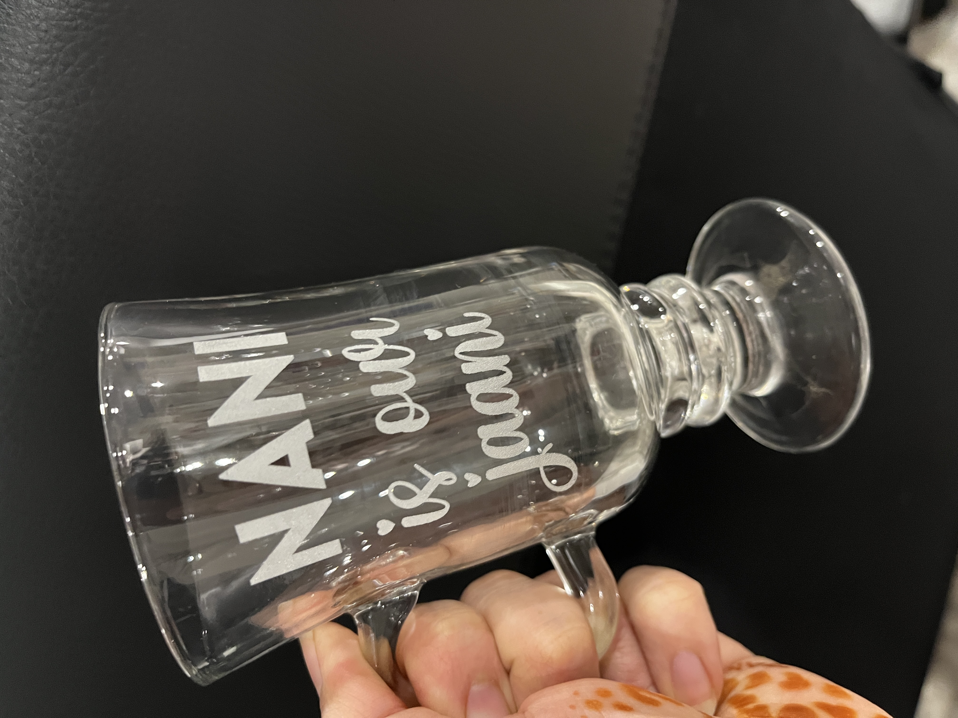 Custom Etched Glass Glassware Mug for Nana or Nani