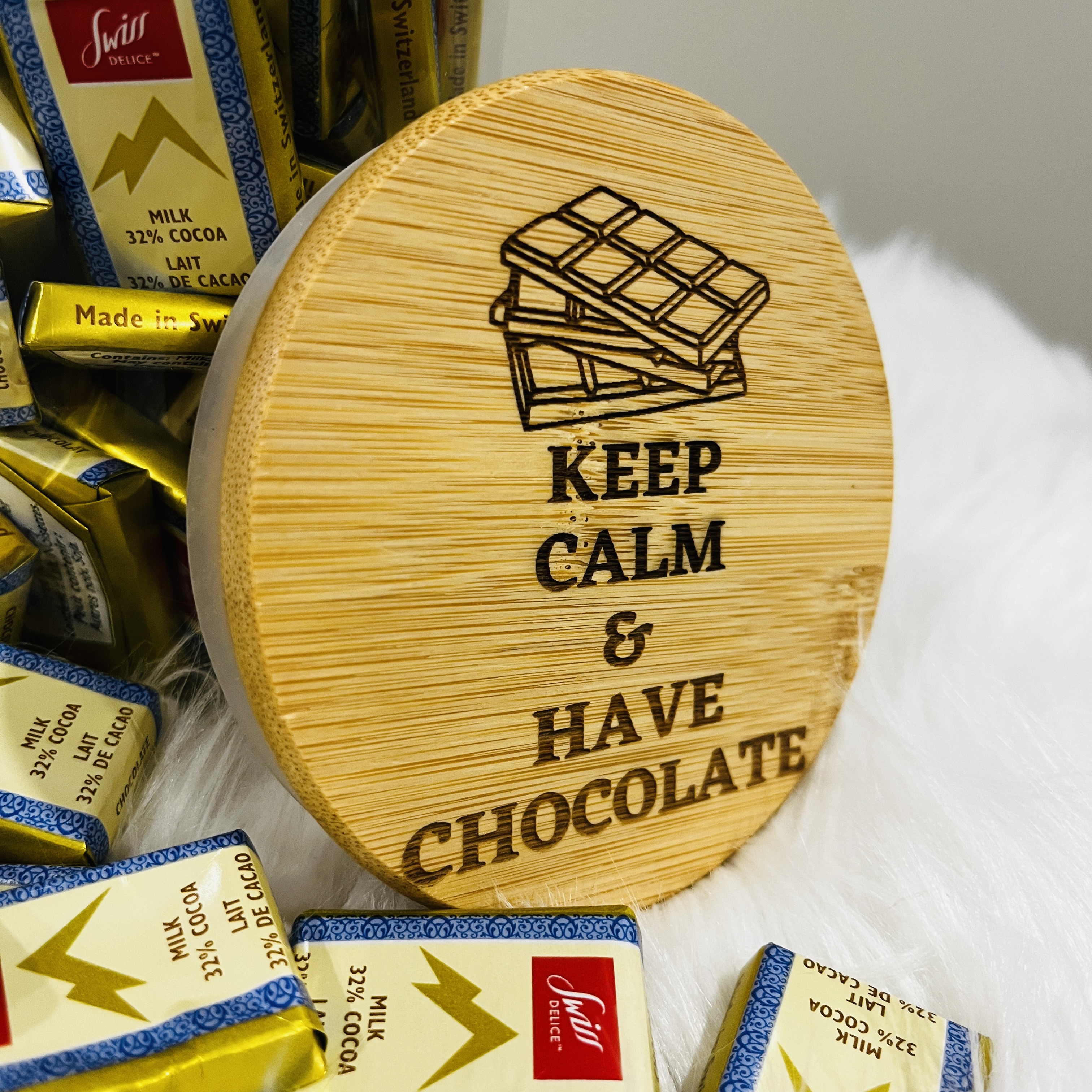 Keep Calm And Have Chocolate Jar Gift for Him, Gift for Coworker, Valentine Gift, Chocolate Lover Gift