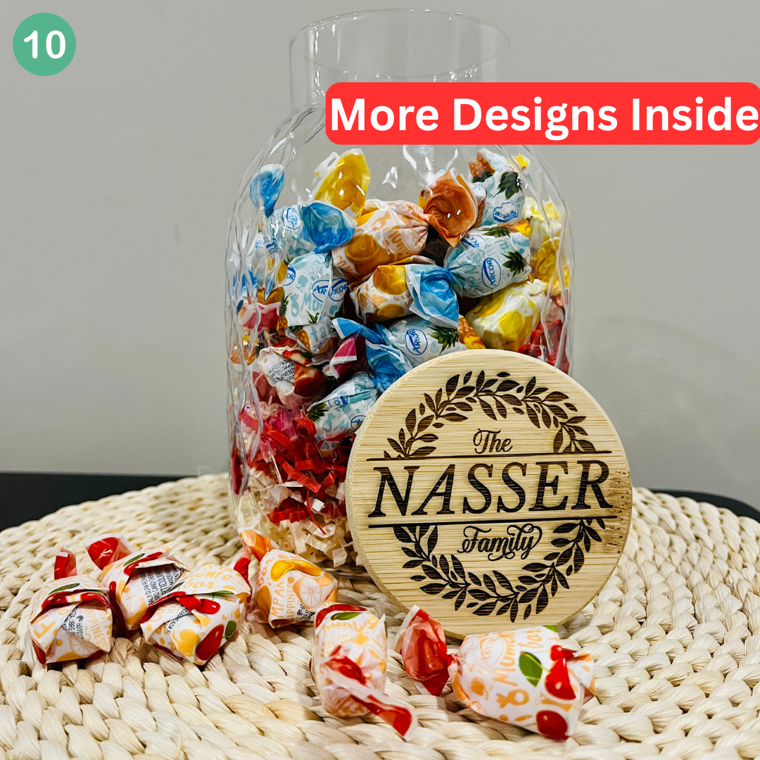 Custom Family Name Engraved Jar Housewarming Gift, New Home Gift, Eid Gift, Christmas Family Gift