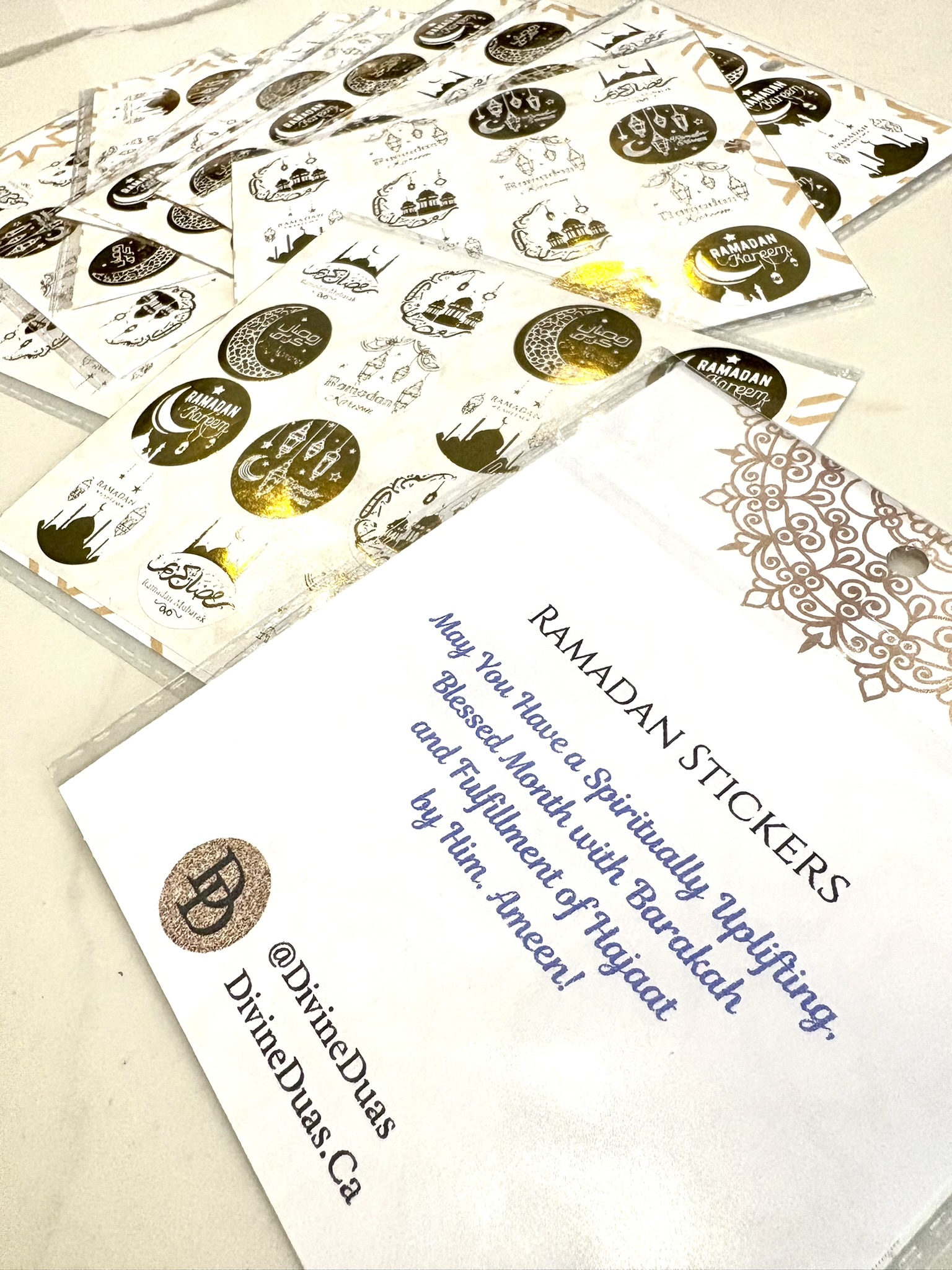 Assorted Ramadan Mubarak Gold Stickers