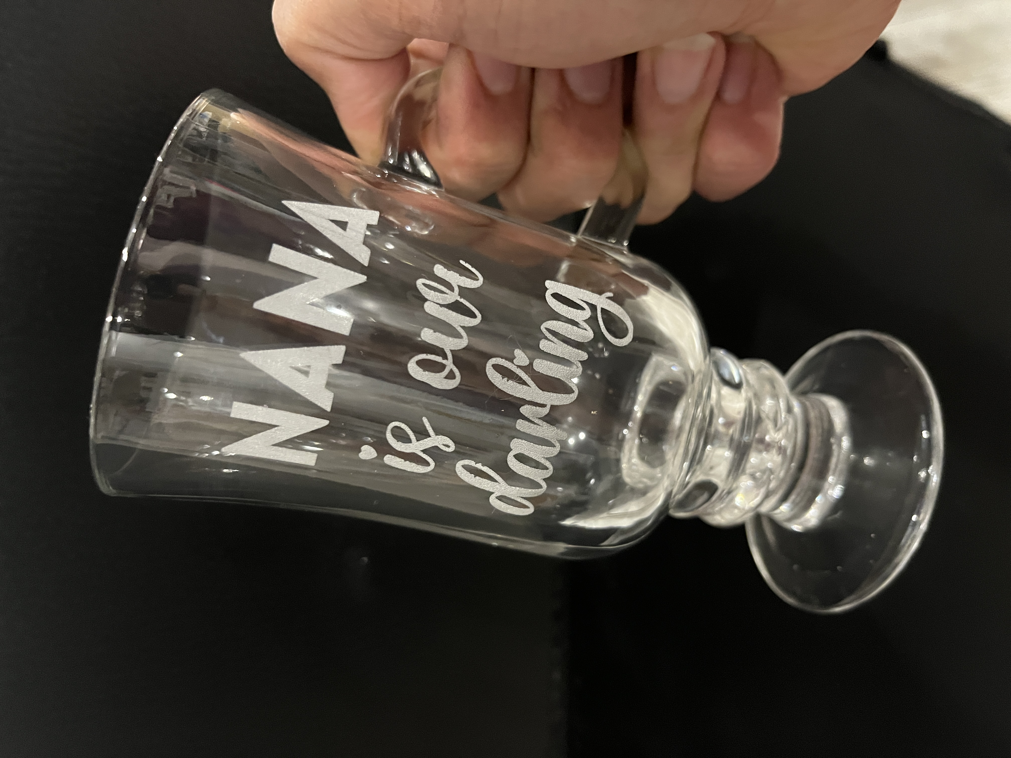Custom Etched Glass Glassware Mug for Nana or Nani