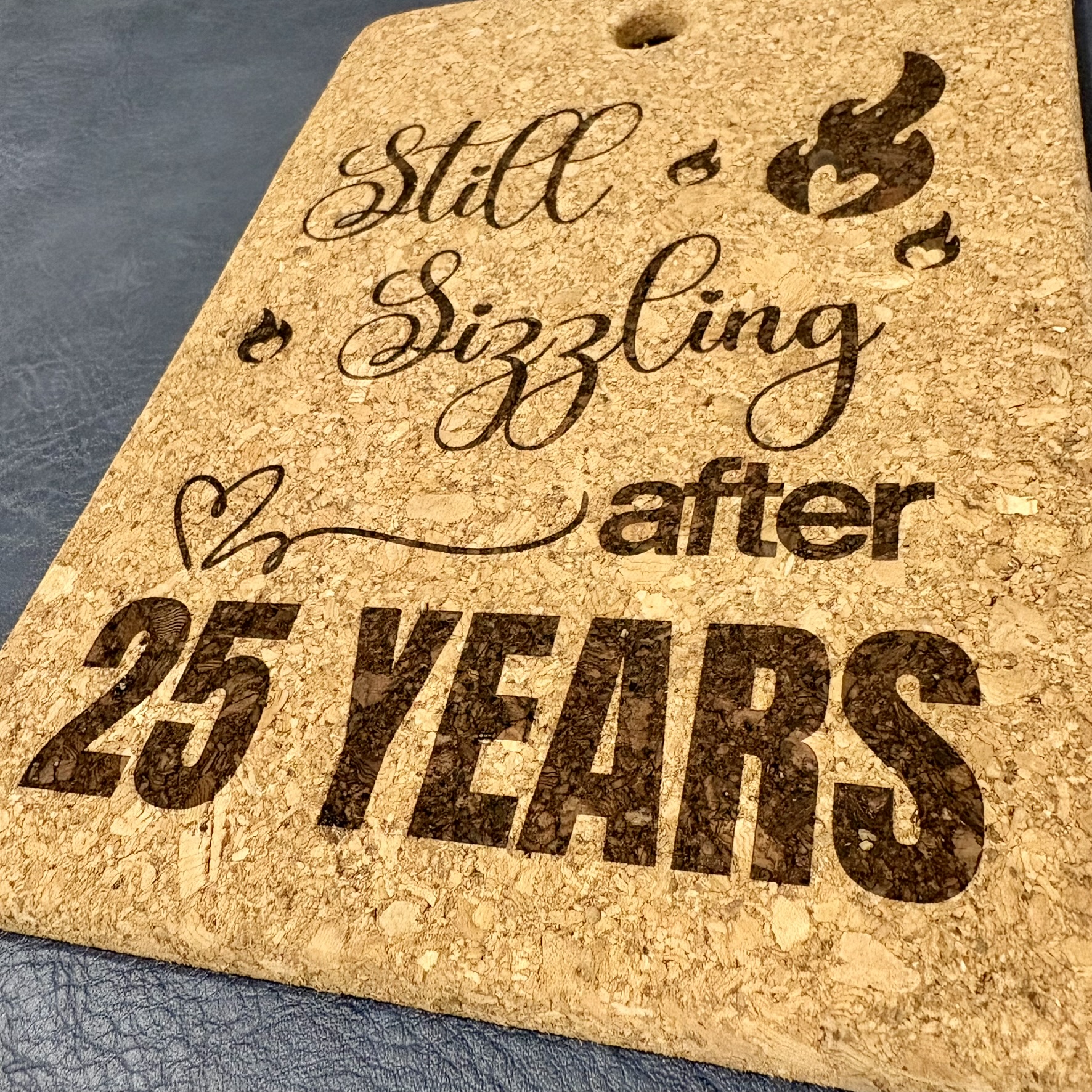 Funny Kitchen Cork Trivet Gift for Anniversary Couple, Hot mat