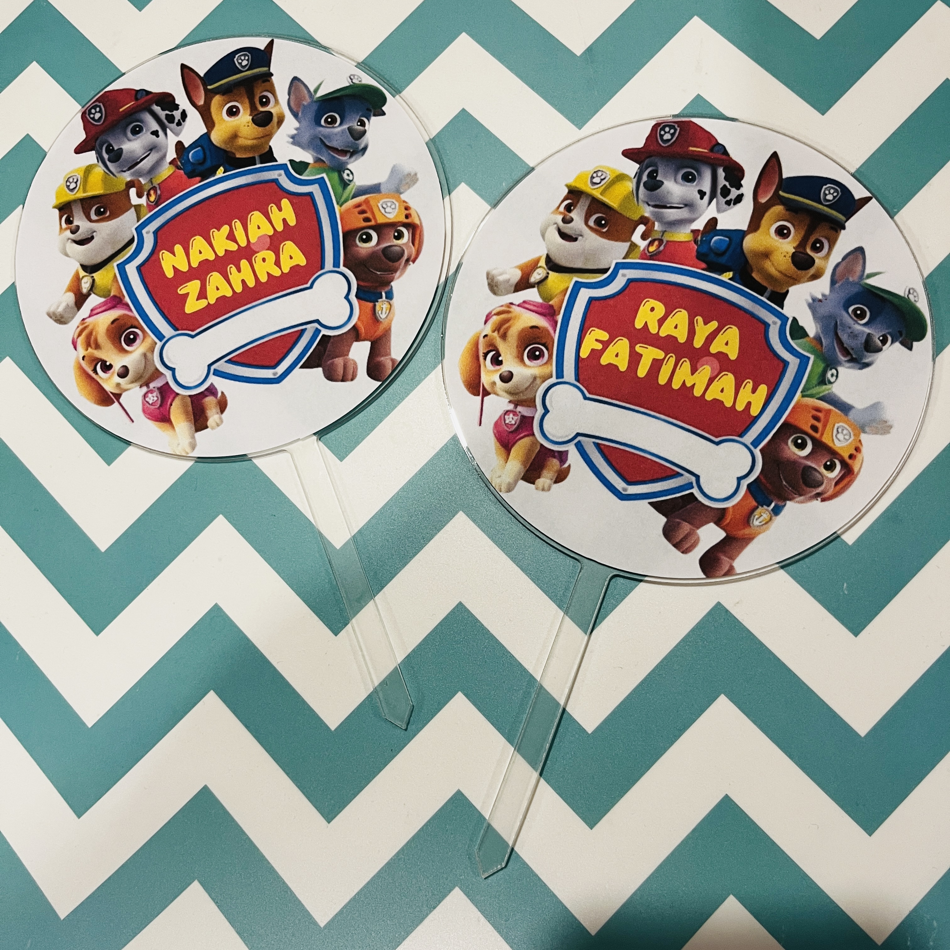 Custom Round Acrylic Cake Topper with Cartoon Characters – Personalized Birthday Party Decoration