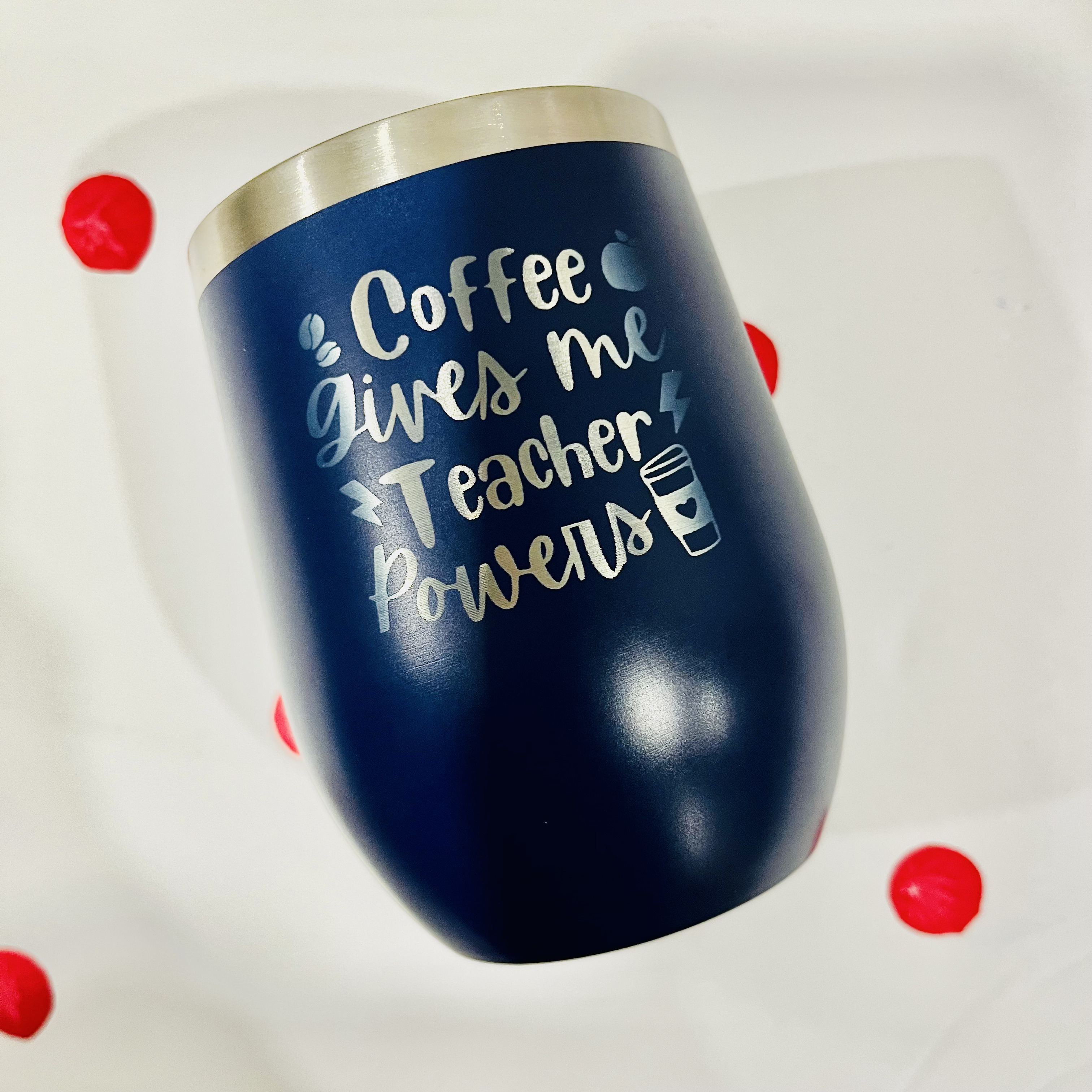 Coffee gives me Teacher Powers Engraved Tumbler