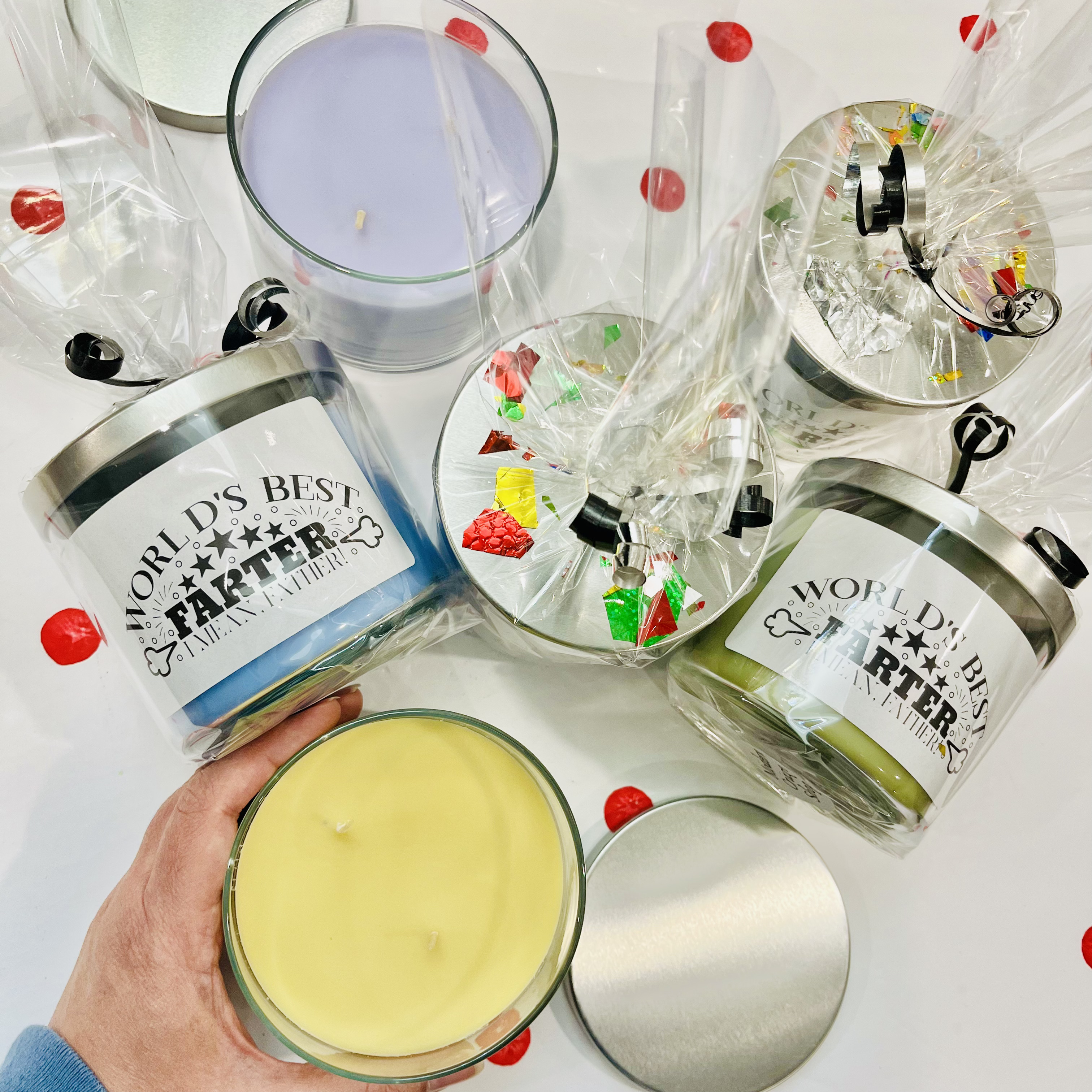 Custom Funny Candle Sticker for Father's Day - World's Best Farter, I mean Father