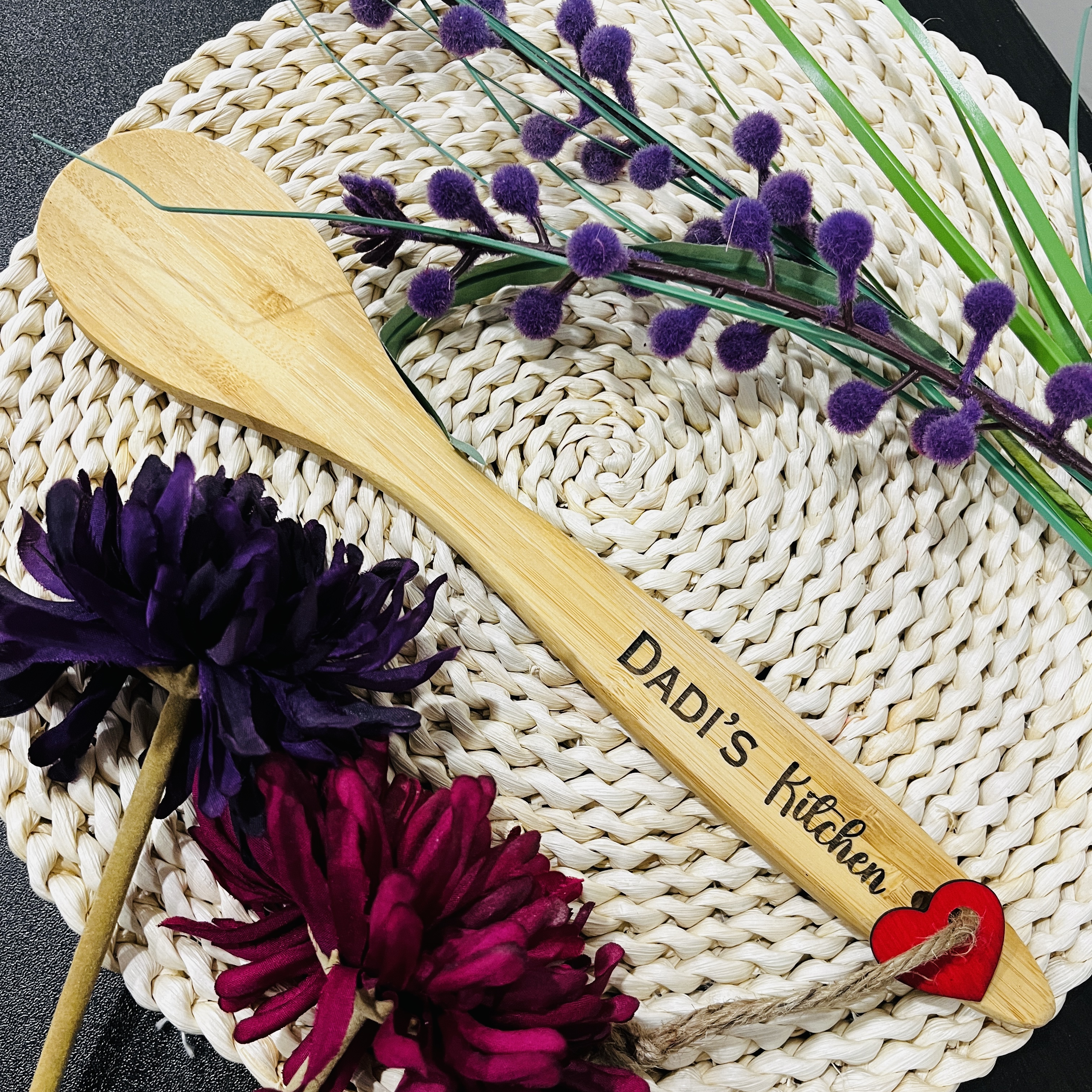 Custom Name Kitchen Engraved Wooden Spoon Decor, Unique Kitchen Decor Housewarming Gift, Chef Gift