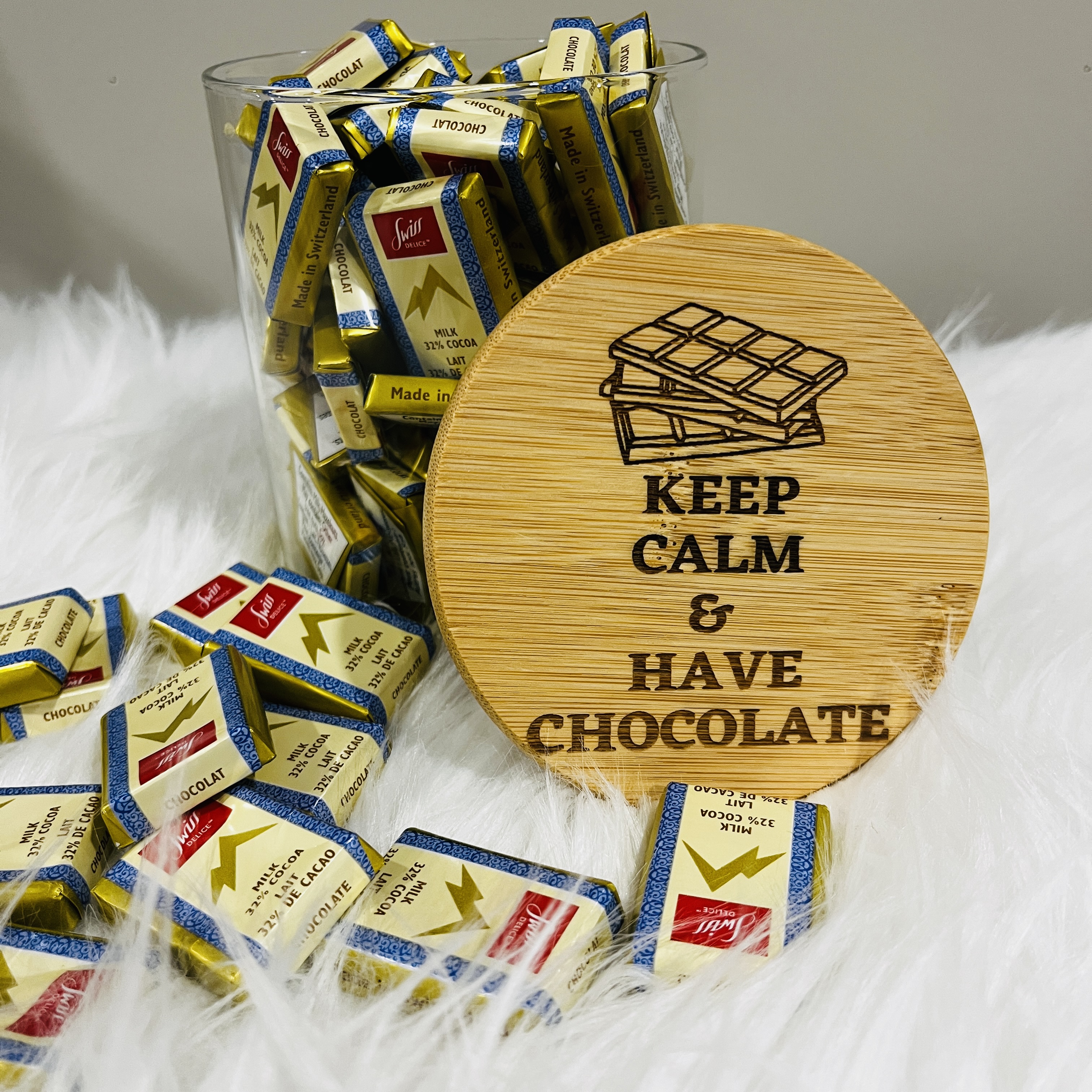 Keep Calm And Have Chocolate Jar Gift for Him, Gift for Coworker, Valentine Gift, Chocolate Lover Gift