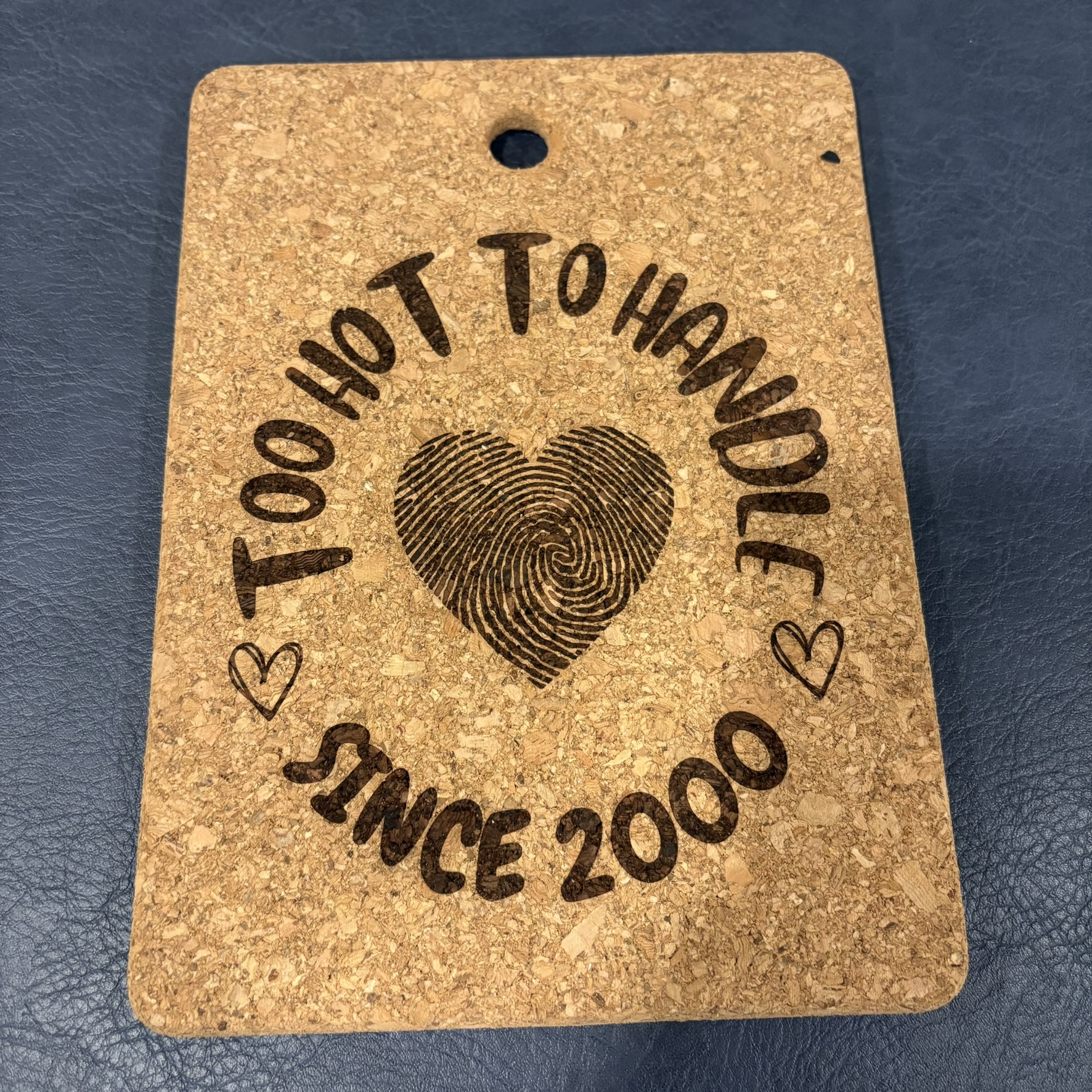 Funny Kitchen Cork Trivet Gift for Anniversary Couple, Hot mat