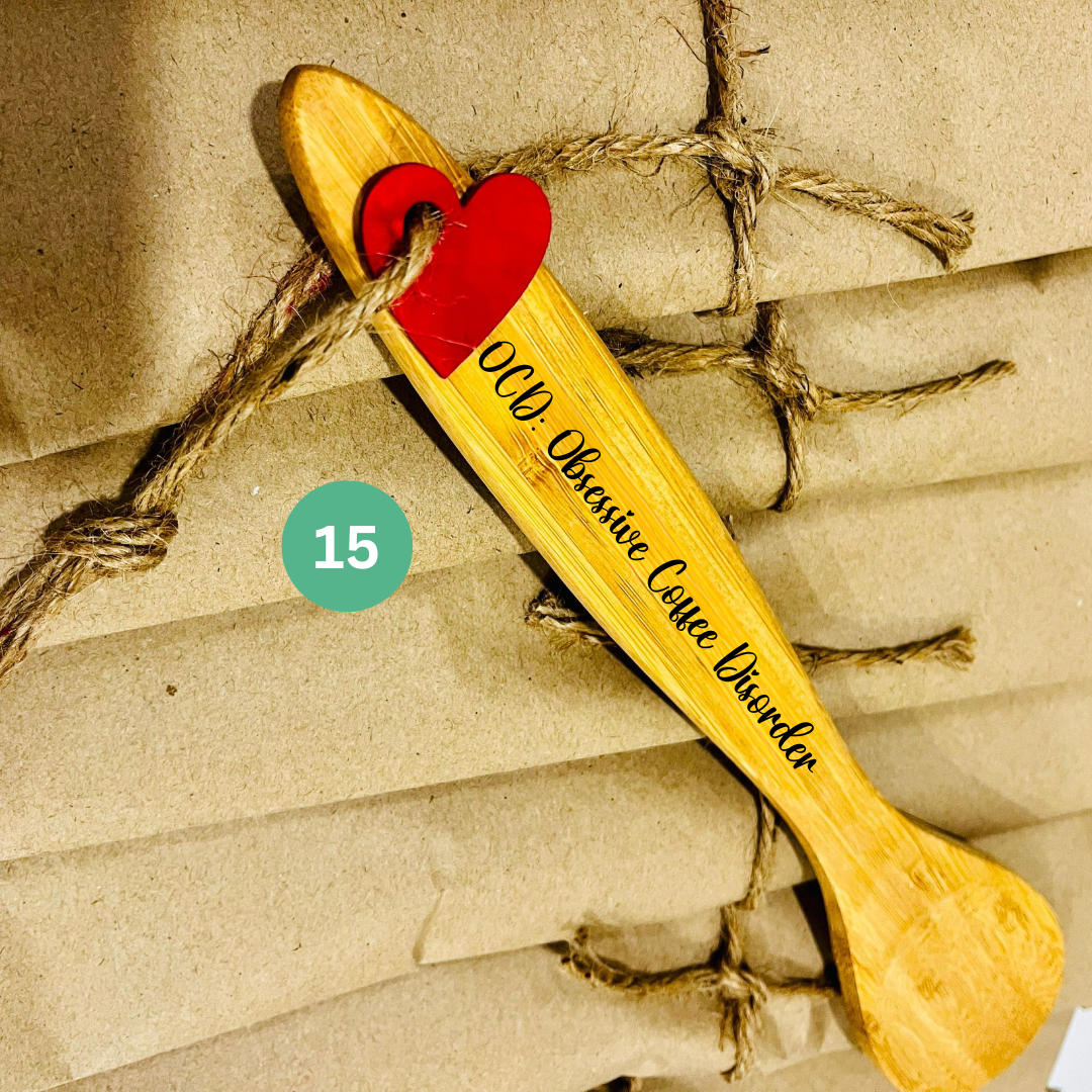 Funny OCD Engraved Wooden Spoons, Obsessive Coffee Disorder, Unique Kitchen Decor for friend