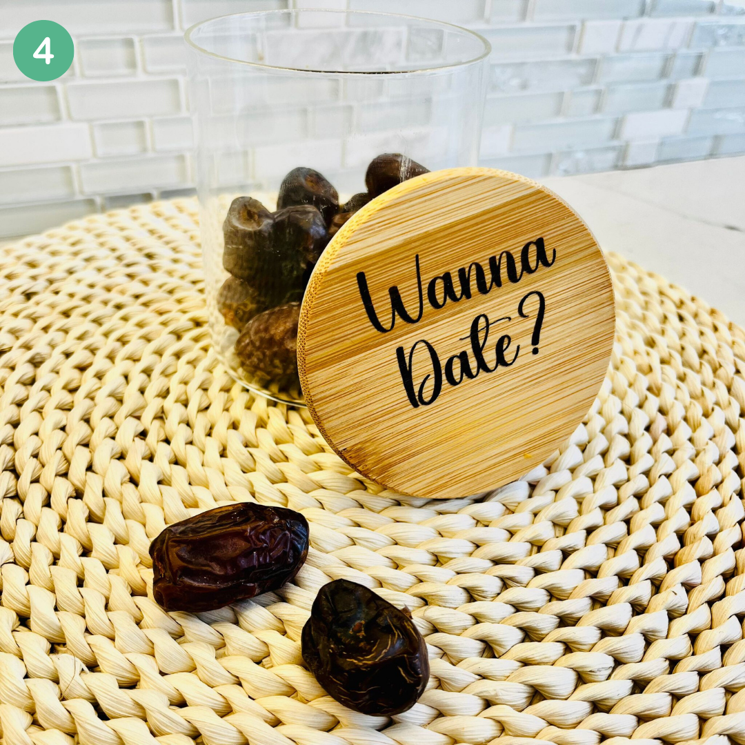 Wanna Date Funny Engraved Jar Gift for Valentines Day, Gift for Mothers Fathers Day, Gift for Ramadan Eid