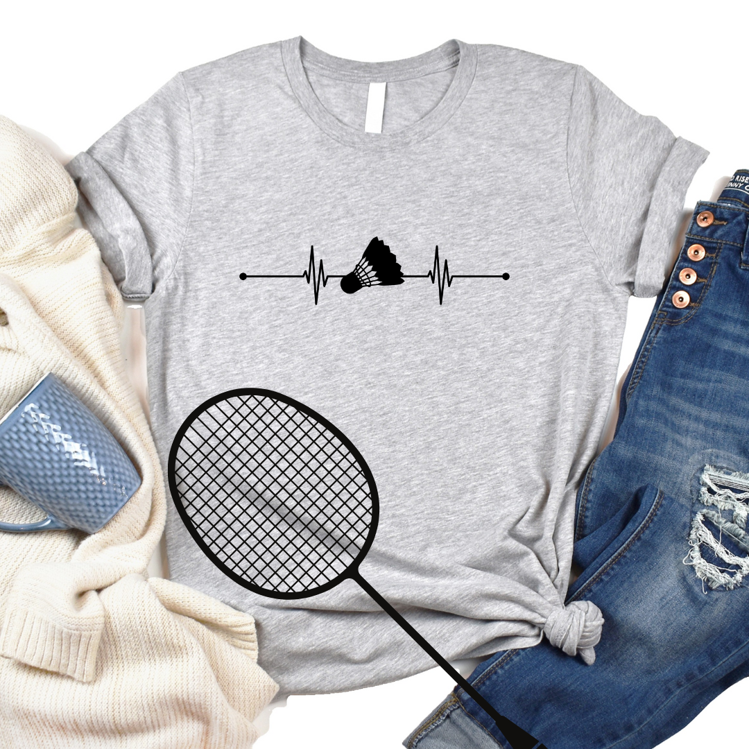 Badminton Heartline T-shirt for Badminton Lovers