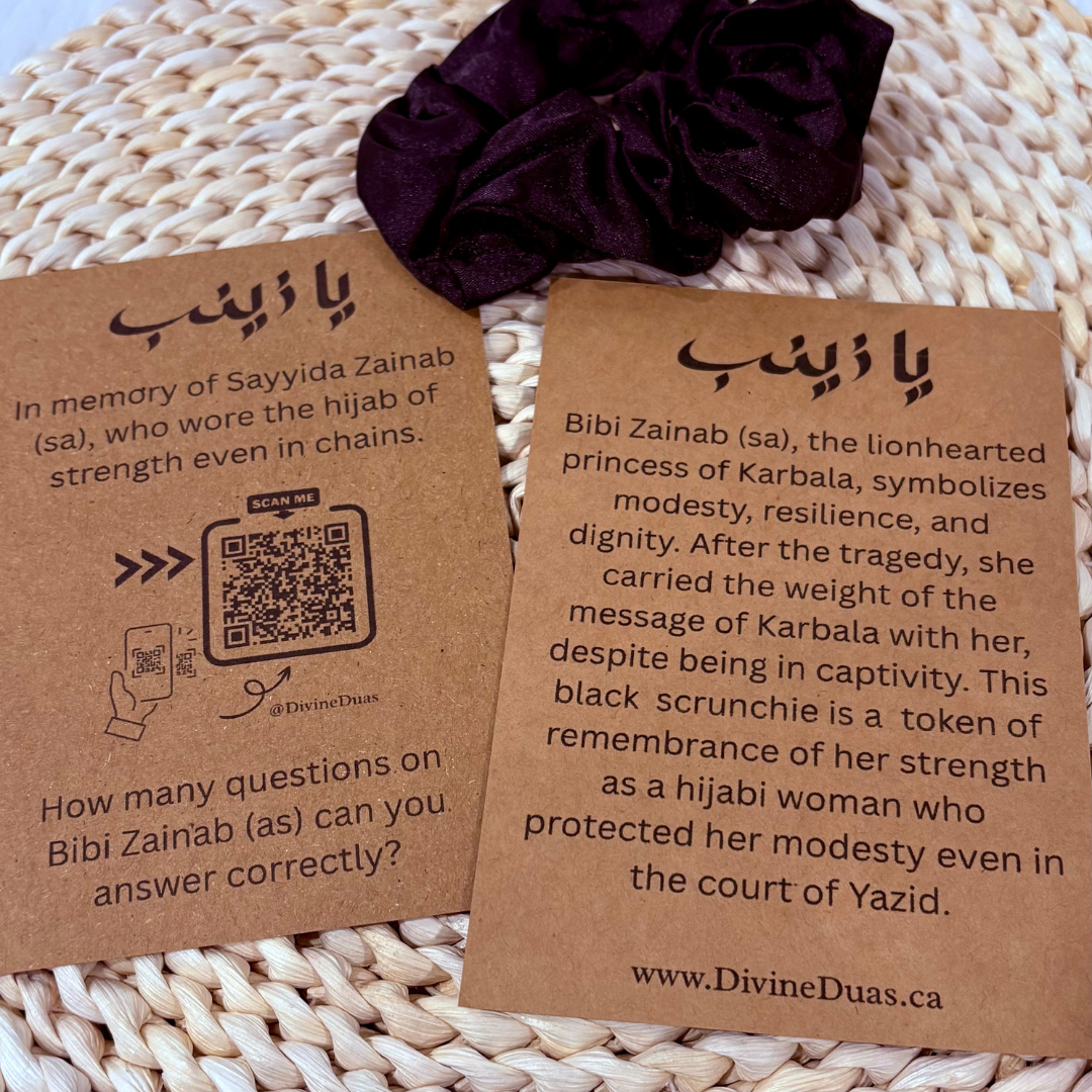 Muharram Majlis Tabarruk Black Scrunchies Bibi Zainab