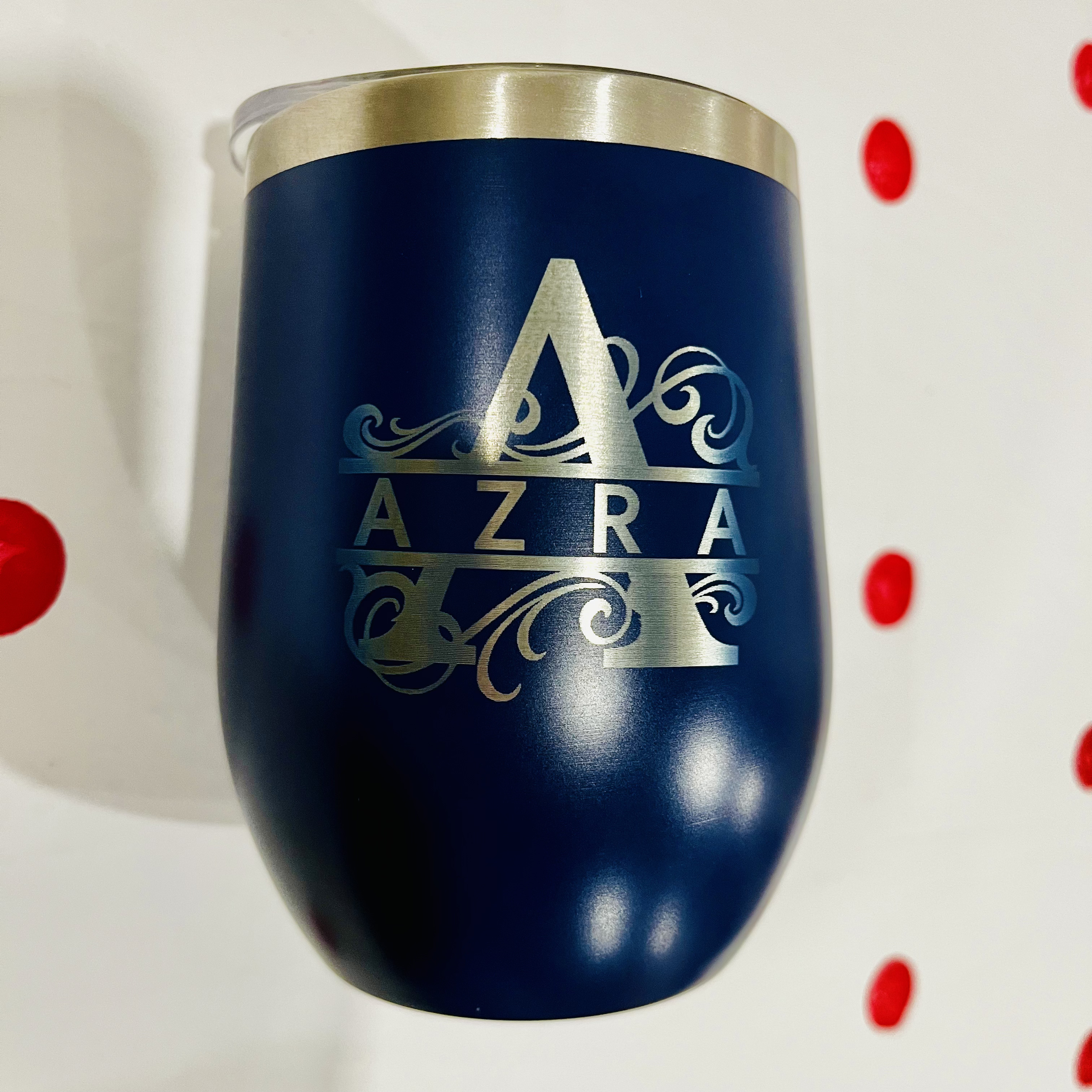 Custom Engraved Monogram Tumbler