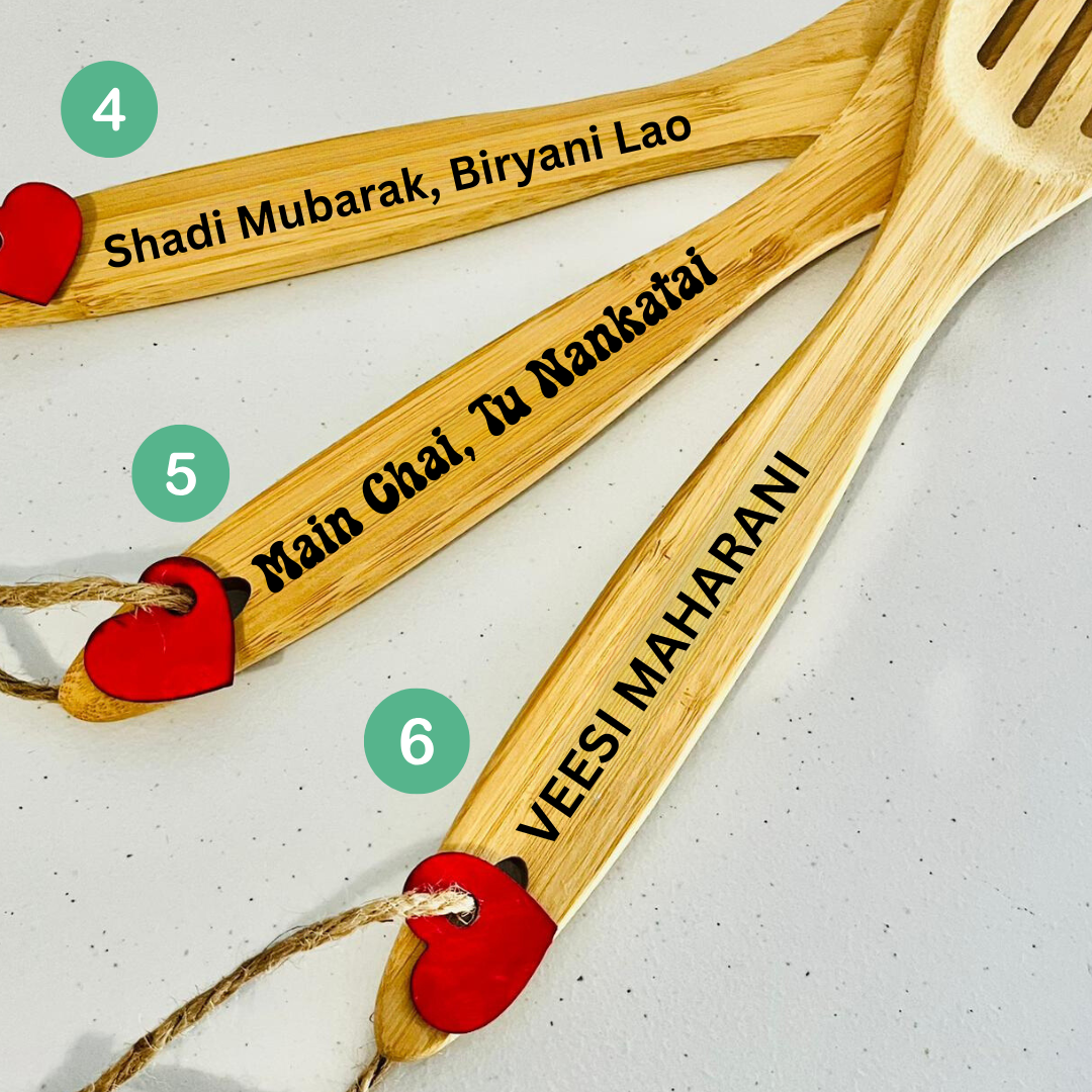Funny Desi Engraved Wooden Spoons – Valentine’s Couple Gift, Unique Kitchen Decor