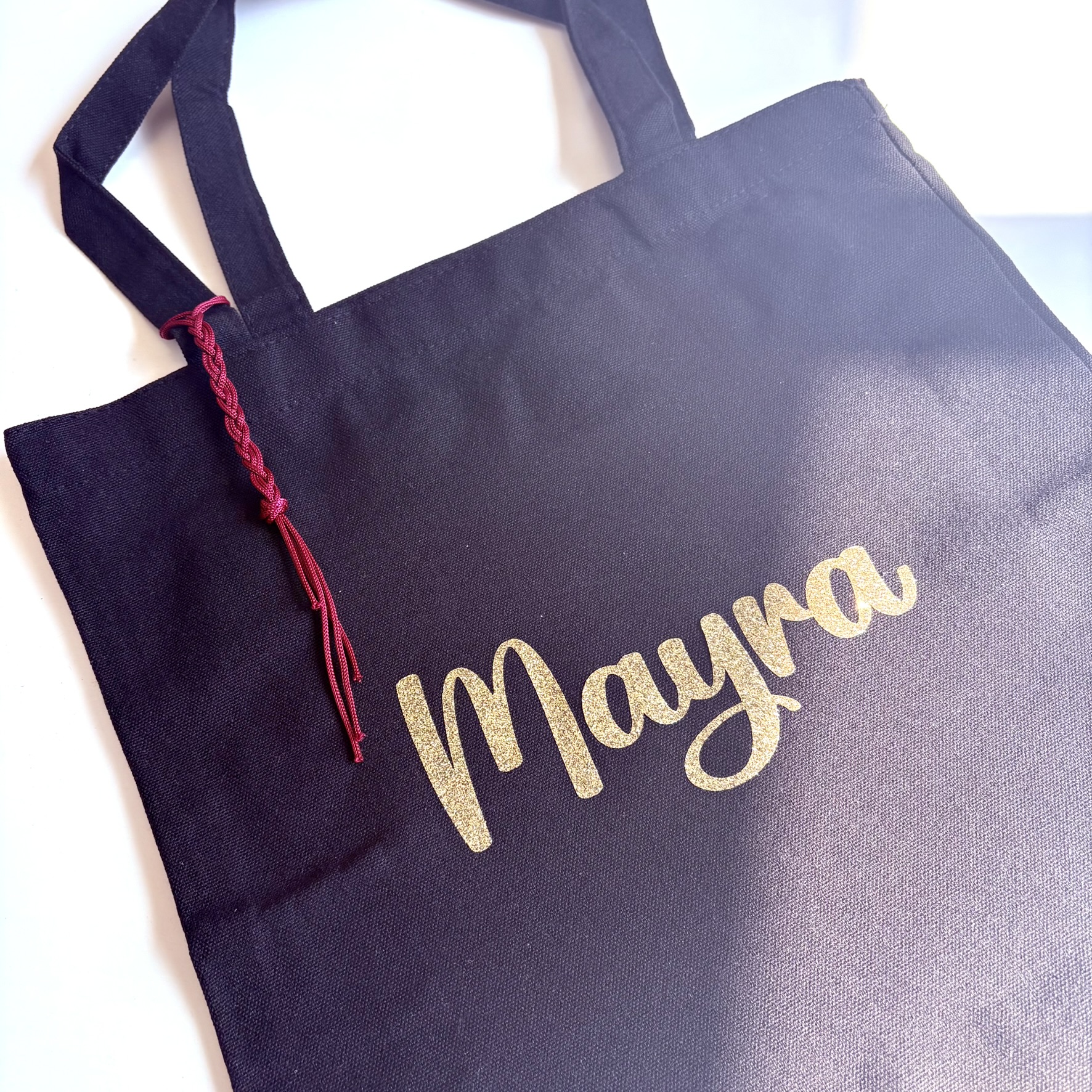 Personalized Cotton Canvas Tote Bag – Custom Name Reusable Shopping & Gift Bag
