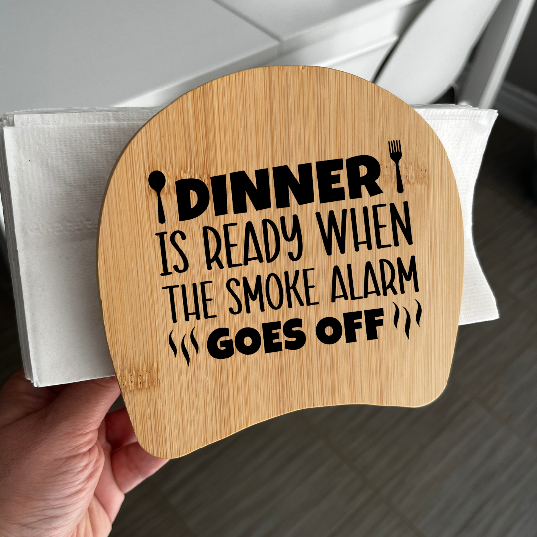 Funny Bamboo Napkin Holder for Mom – Laser-Engraved Wooden Holder for Thanksgiving & Christmas Table Décor