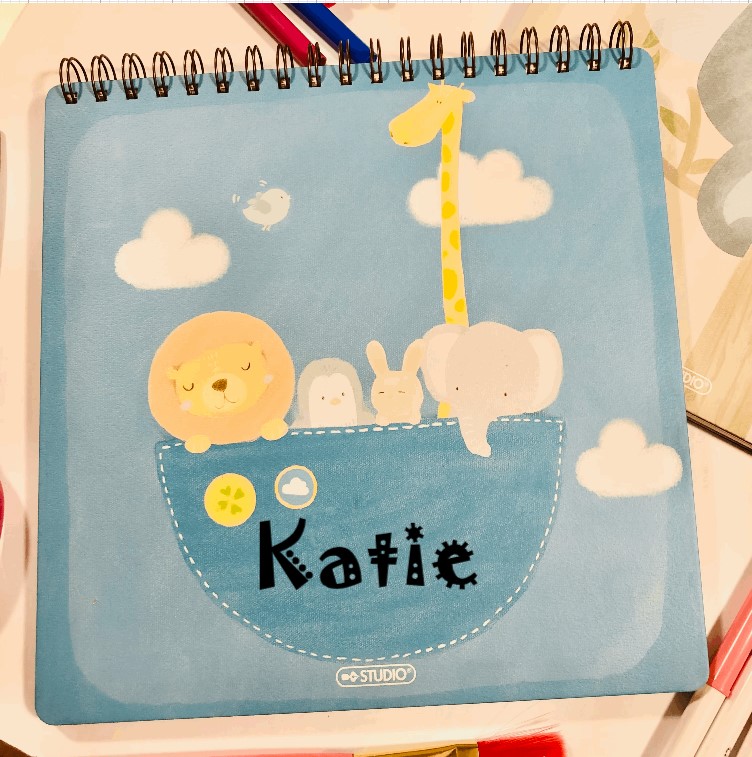Personalized Zoo Animals Sketchbook for Kids, Drawing Book, Custom Kids Gift Doodle Book