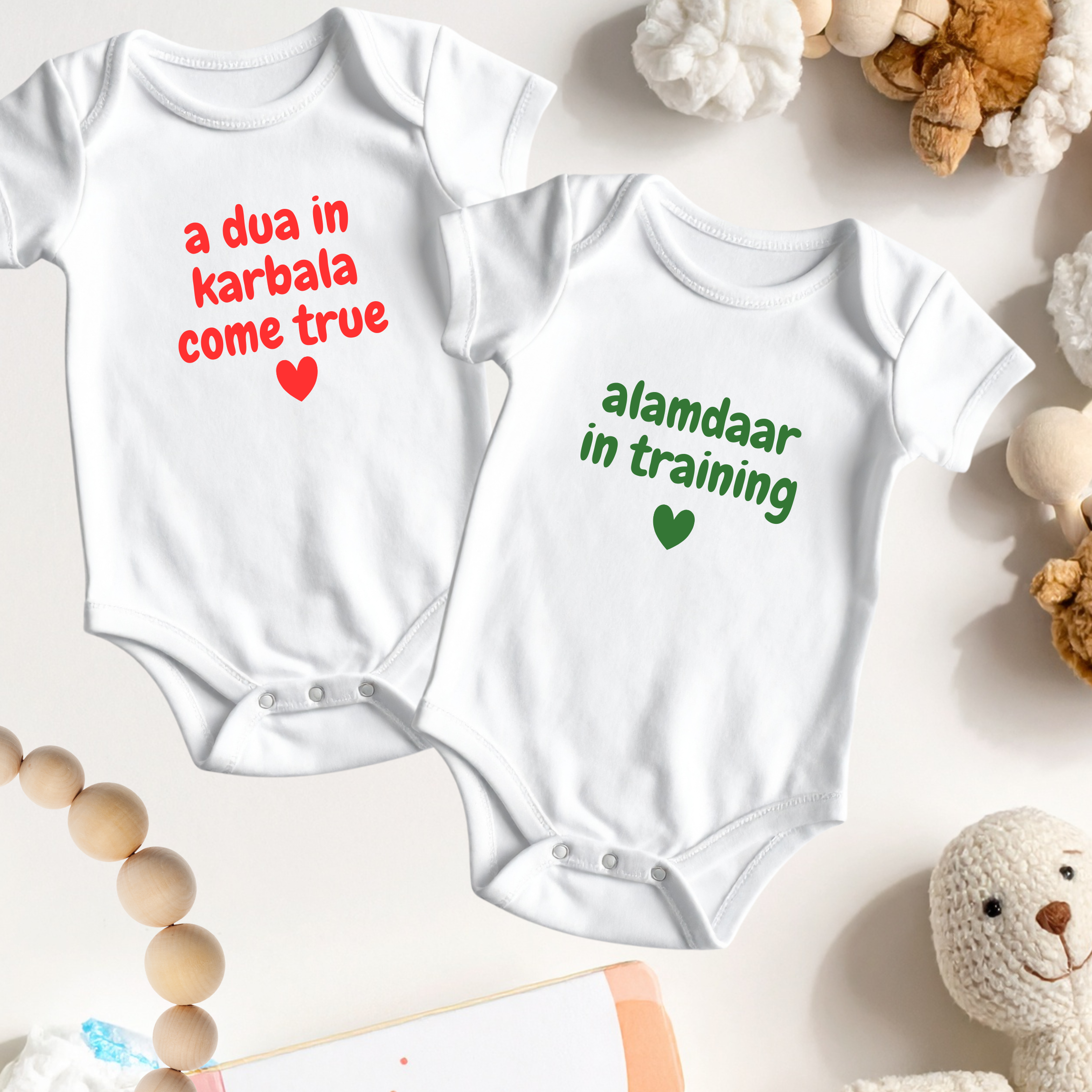 Custom Baby Onesie – Imam Hussain & Hazrat Abbas Inspired Islamic Clothing