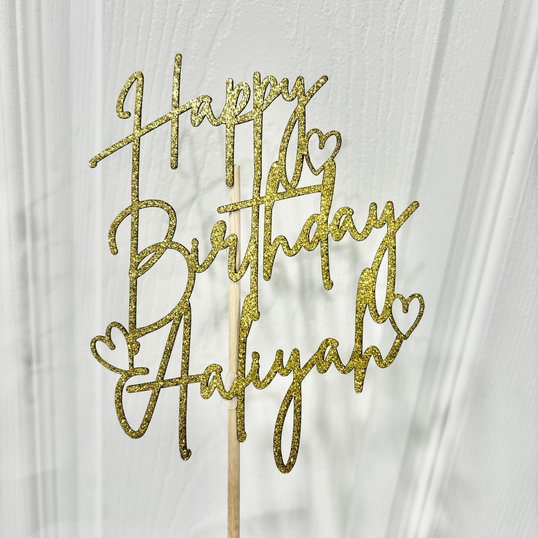 Custom Happy Birthday Cake Topper with Name | Laser Cut Wooden or Cardstock
