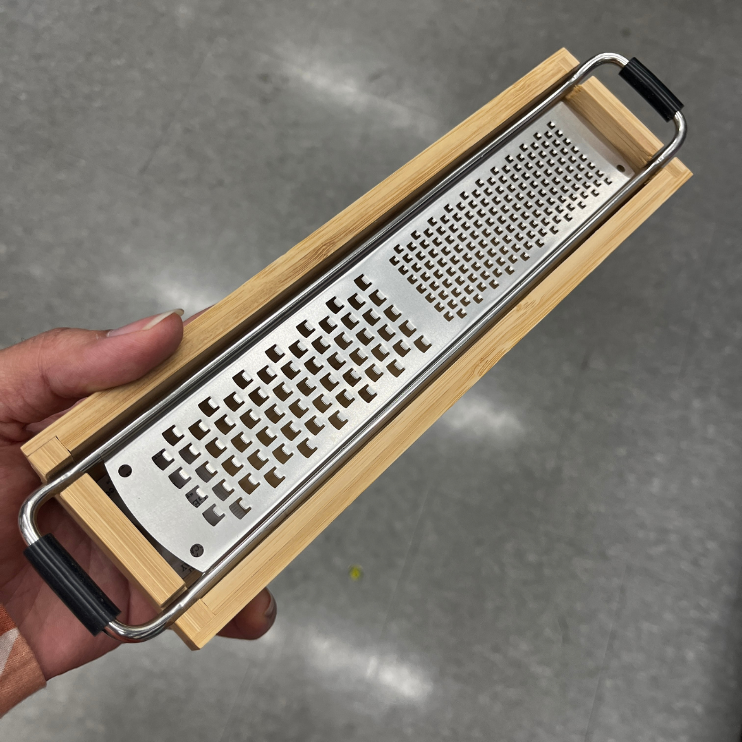 Funny Stainless Steel Cheese Grater with Bamboo Holder